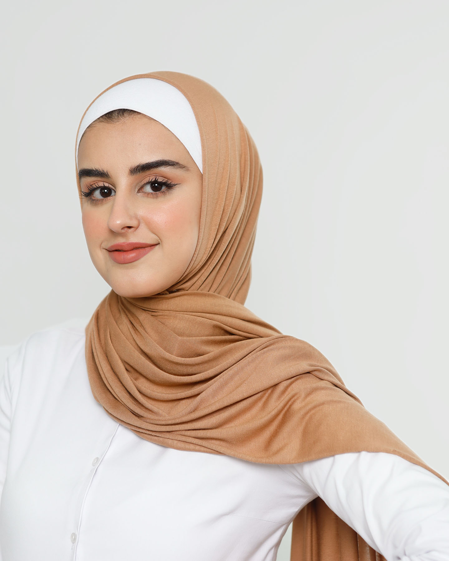 Hijab - Stretch Jersey - Karamell Brun