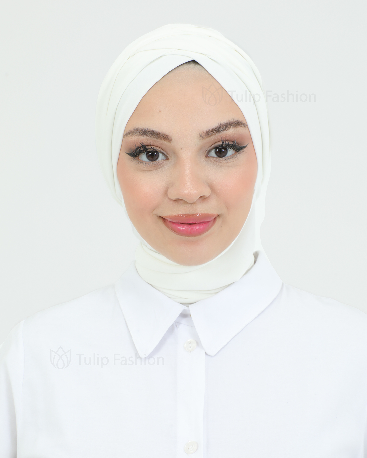 Turban med sjal - Tulia - Off-White