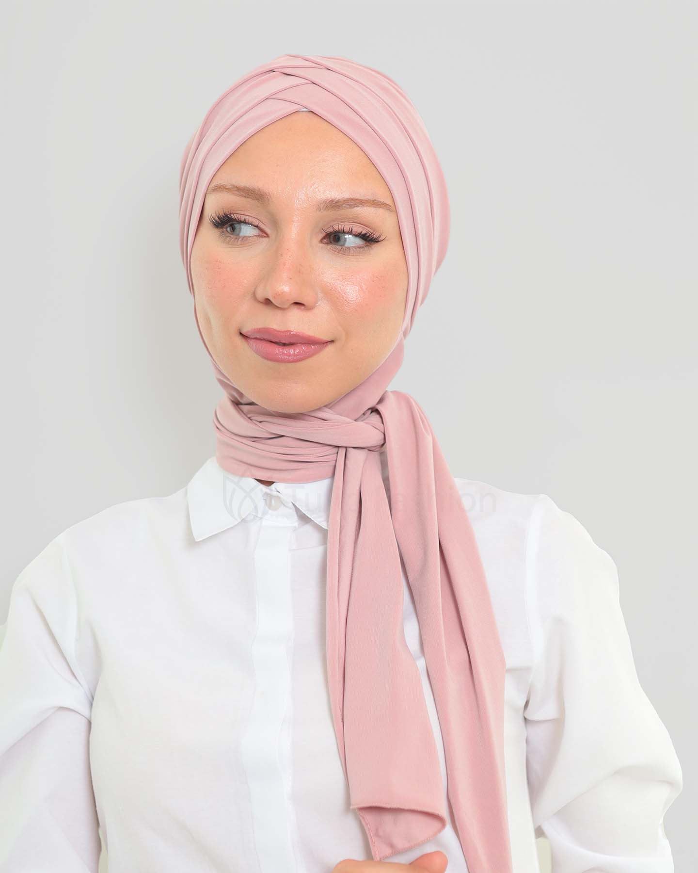 Turban med sjal - Tulia - Rosa