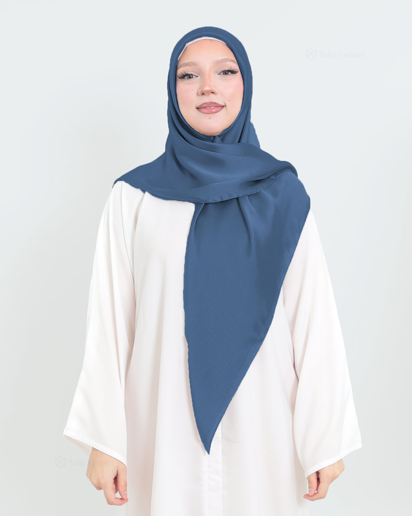 Hijab - Square metallic satin - Royal Blå