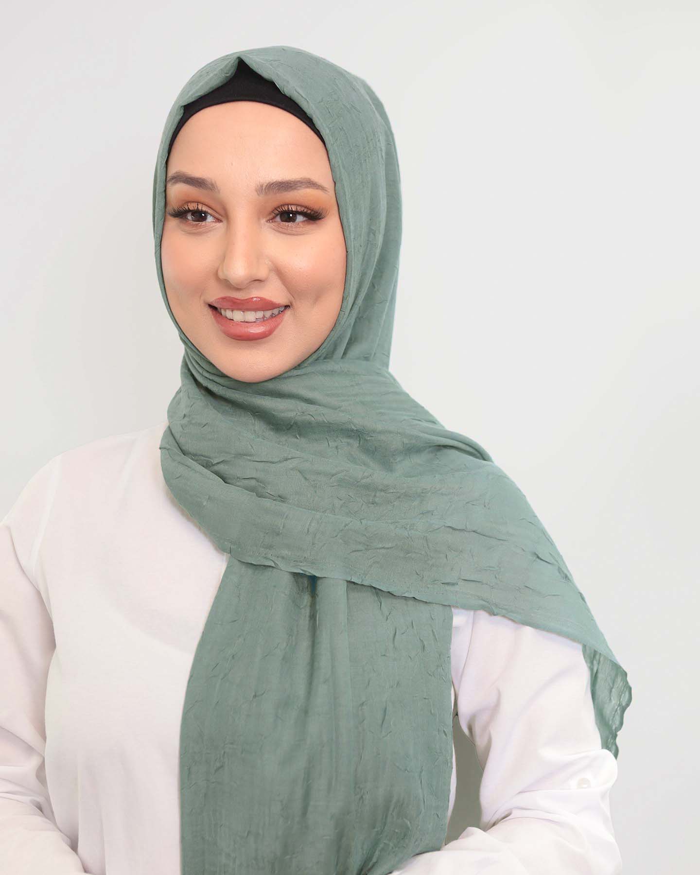 Hijab - Crinkle Vävt - Pistaschgrön