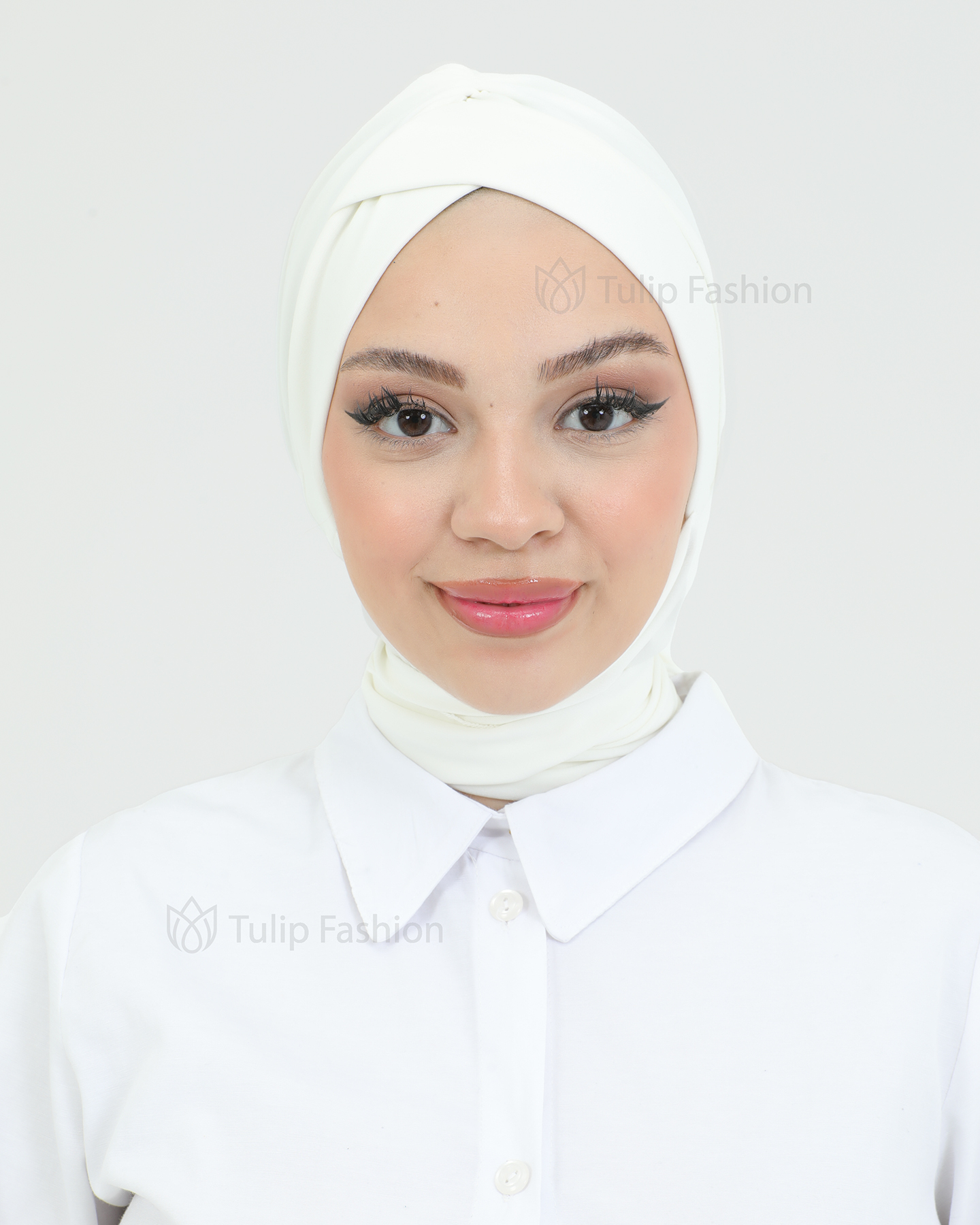 Turban med sjal - Tulin - Off-White
