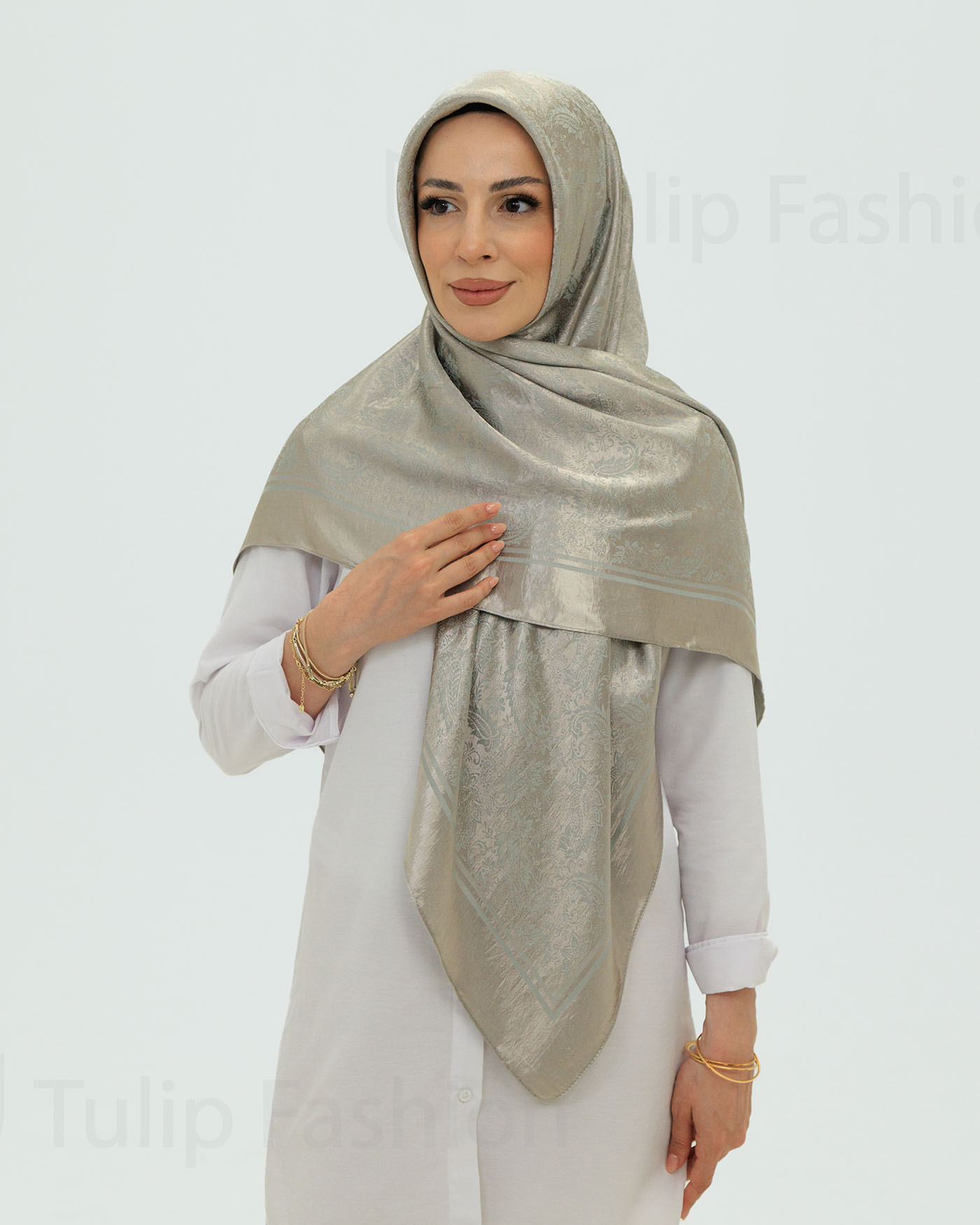 Hijab - Square Viskon 120 cm - Grå