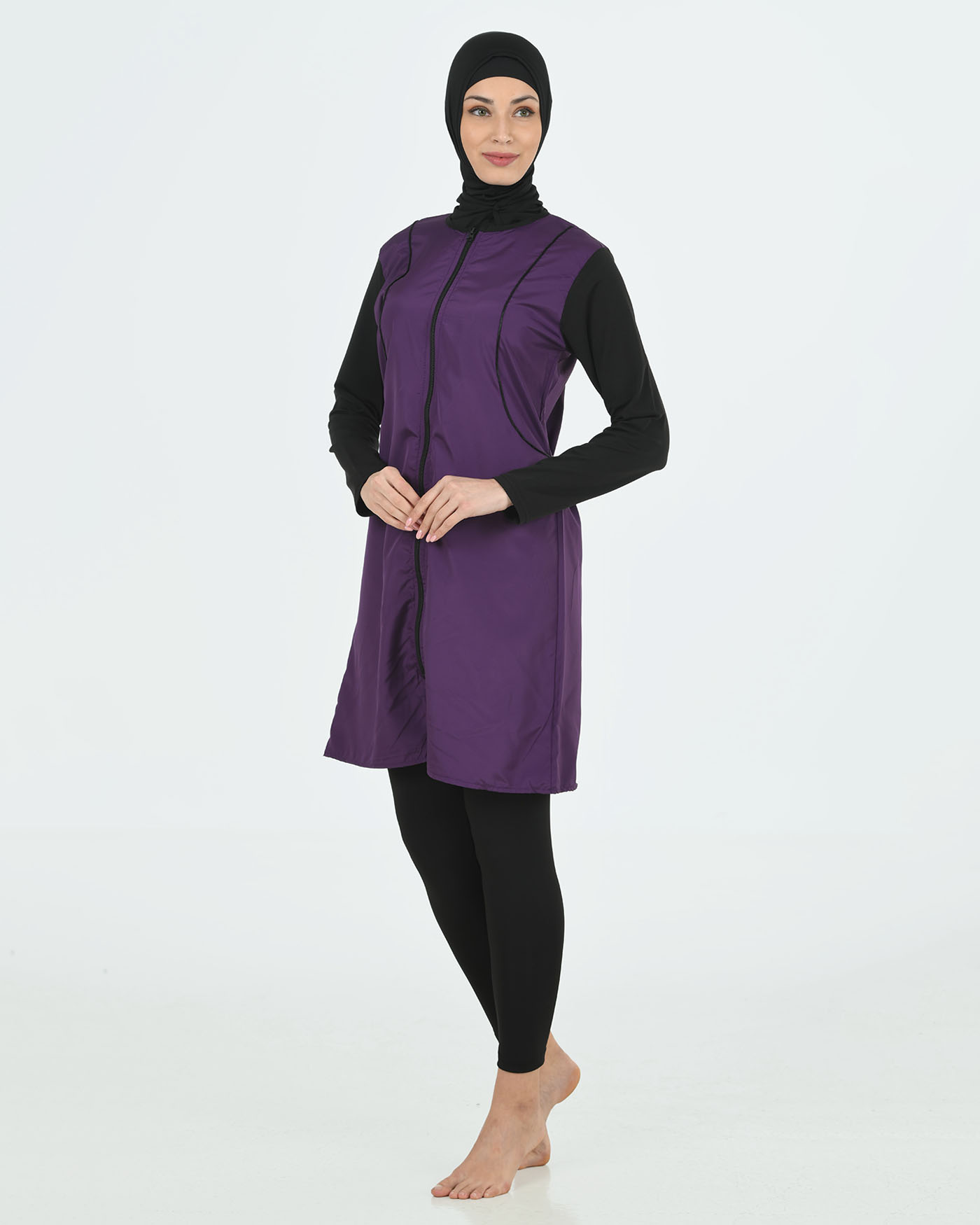 Muslimsk baddräkt med hijab - Lila