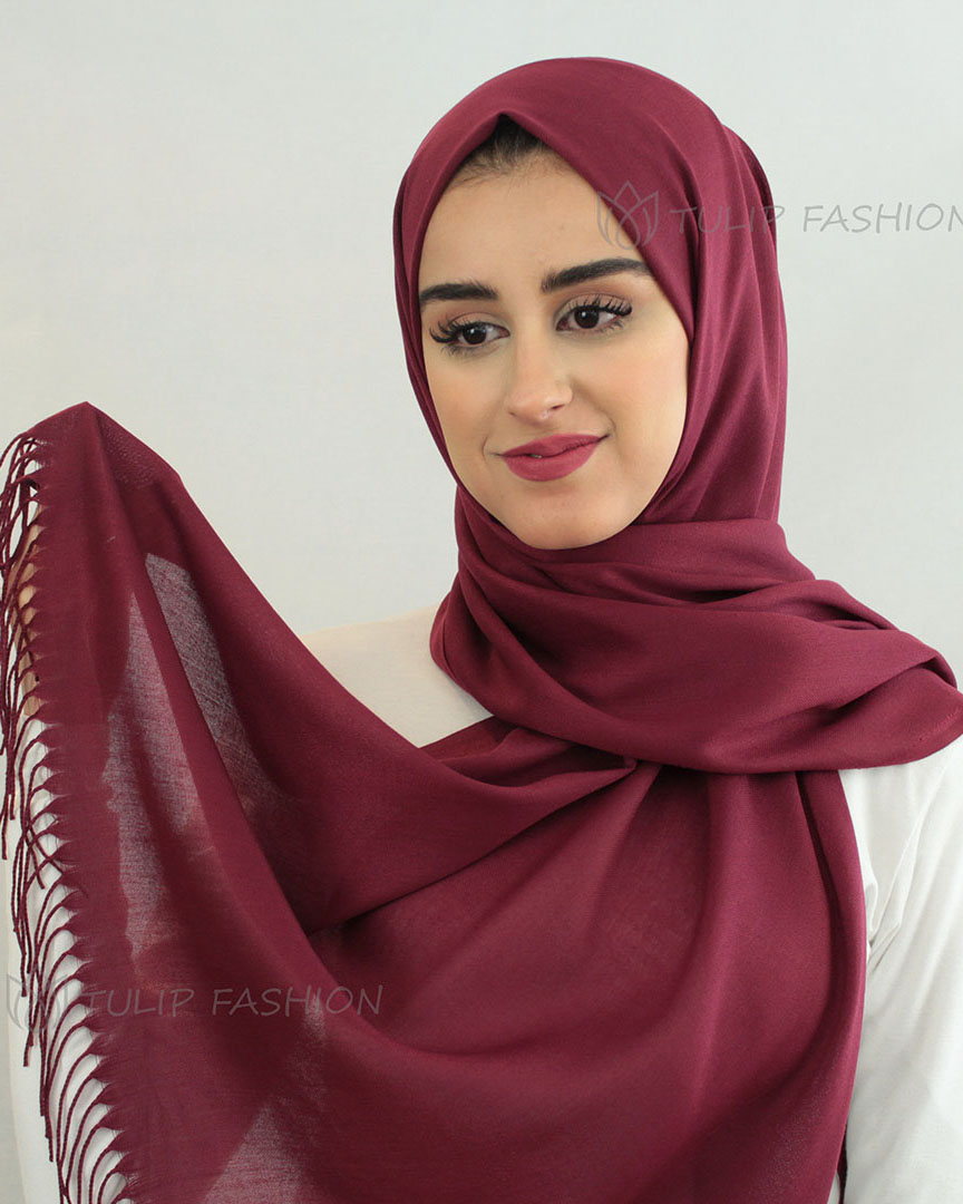 Hijab - Pashmina - Ljus Maroon