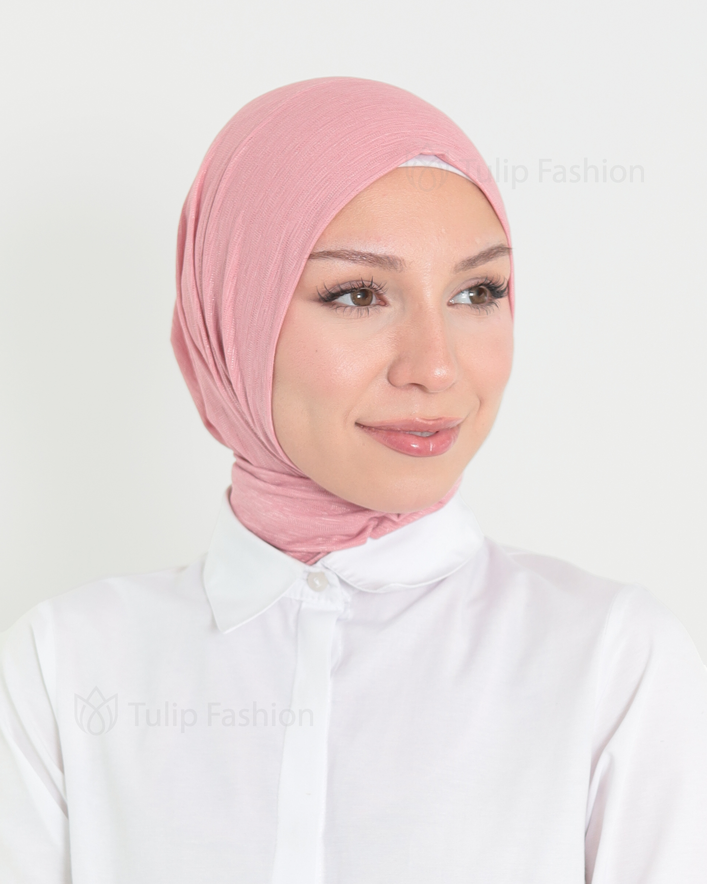 Hijab - Instant Lycra melerat - Rosa