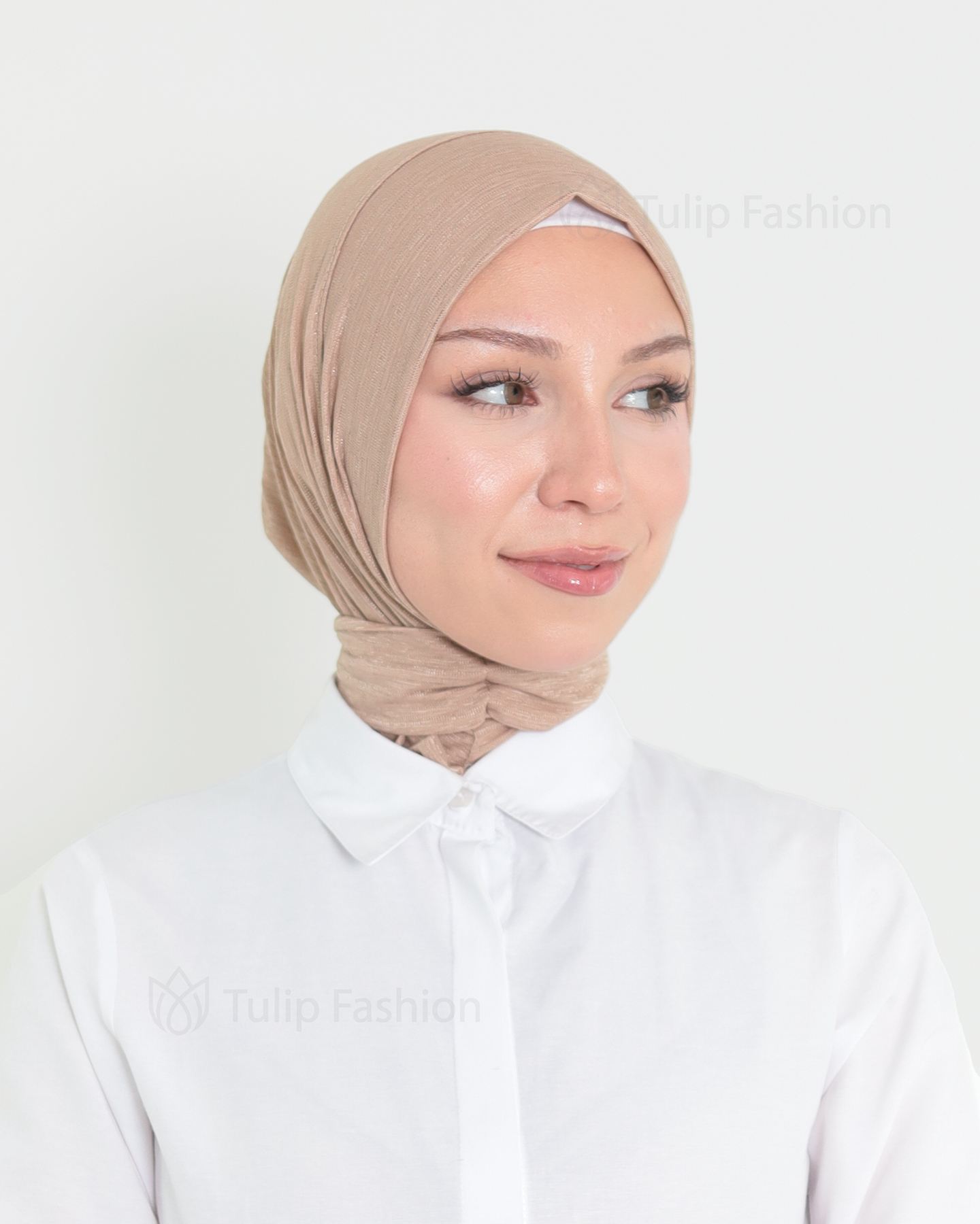 Hijab - Instant Lycra melerat - Kakao Brun