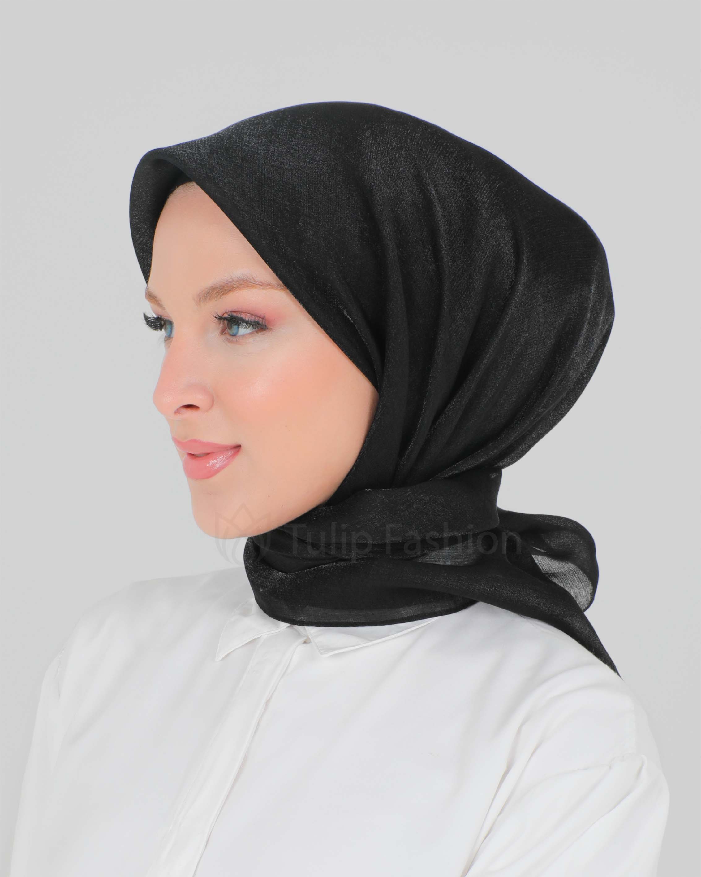 Hijab - Square shiny - Svart