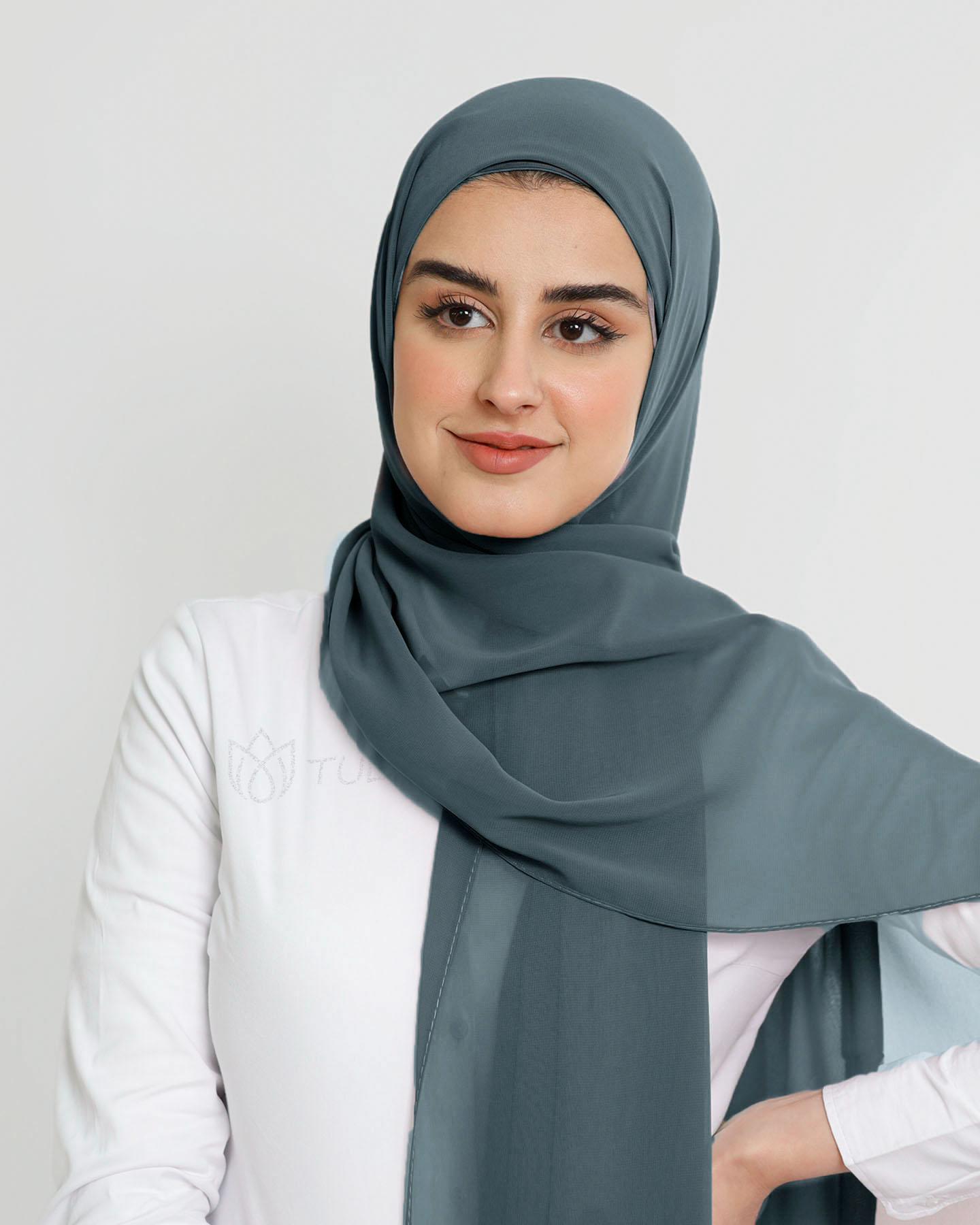 Hijab - Instant Chiffon Med Cap - Grå