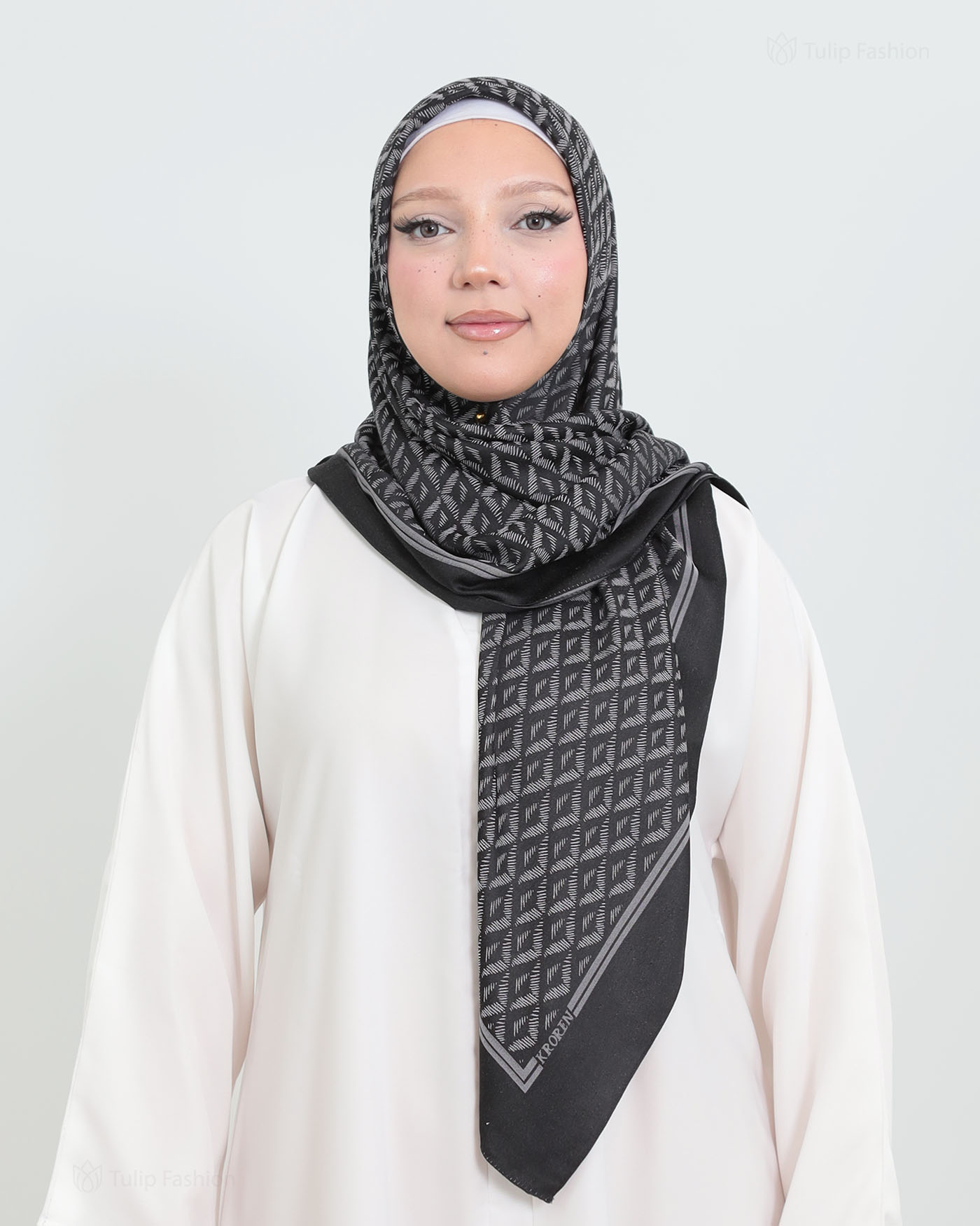 Hijab - Square Viskon 120 cm - Mörkgrå