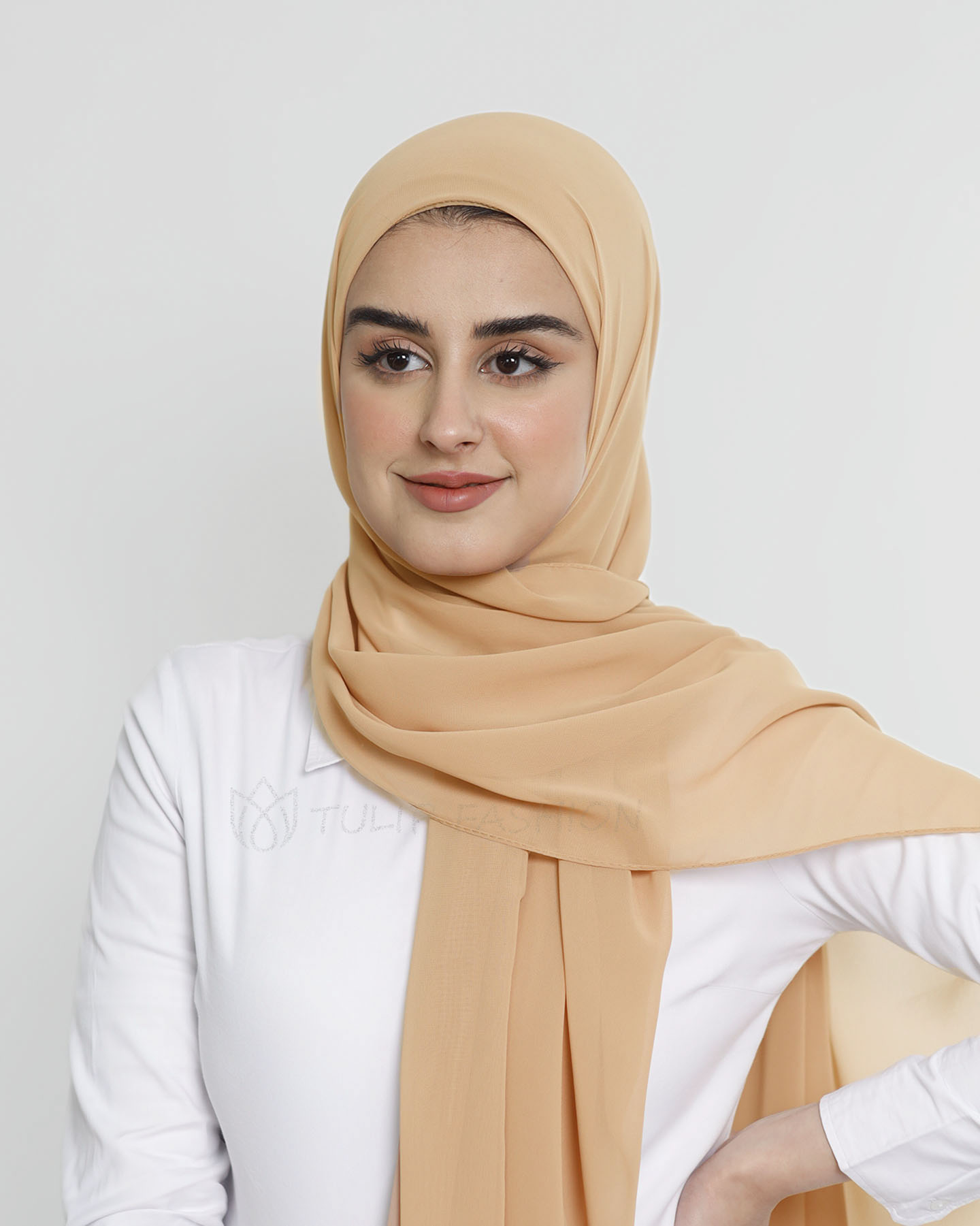 Hijab - Instant Chiffon Med Cap - Kamel Beige