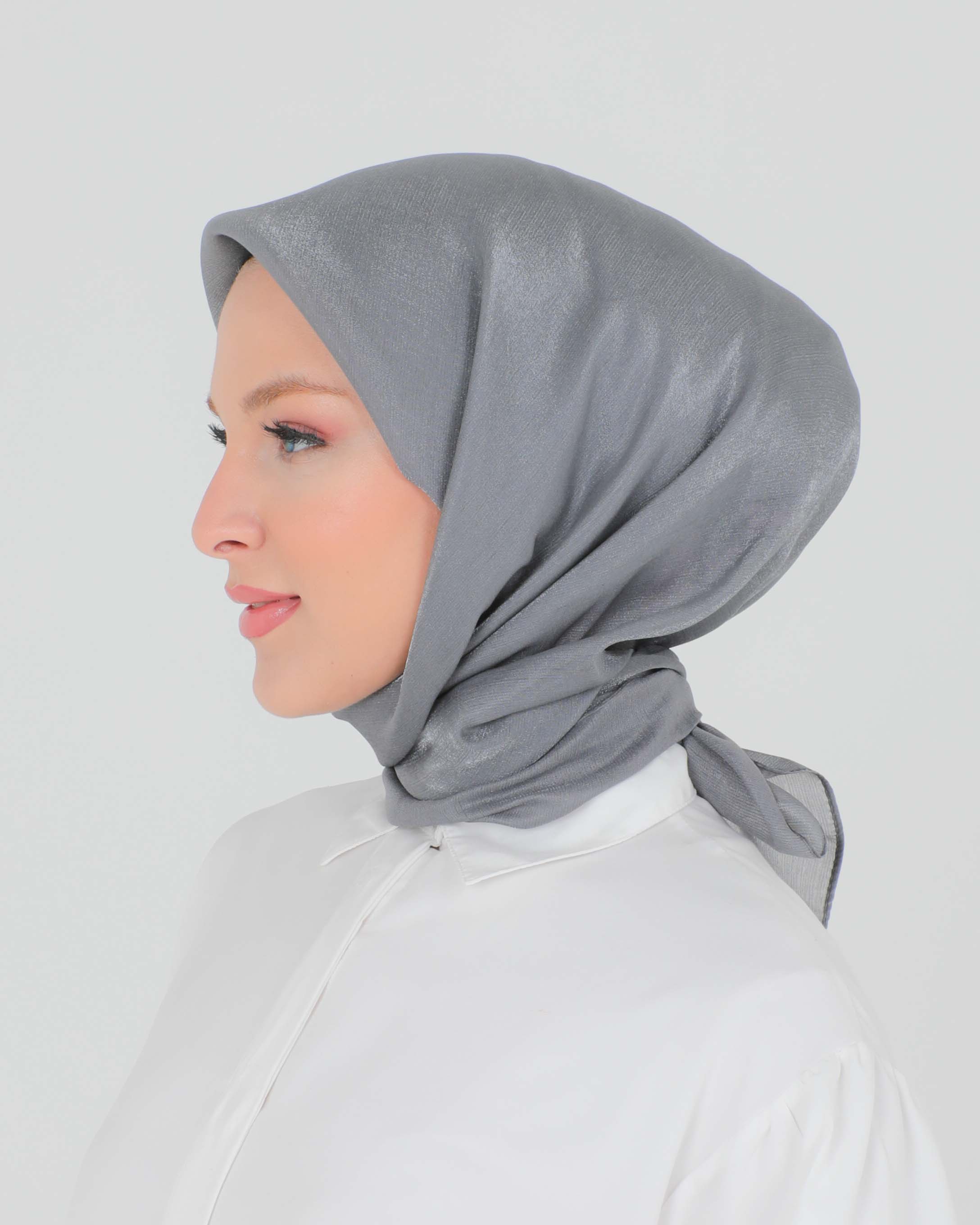 Hijab - Square shiny - Grå