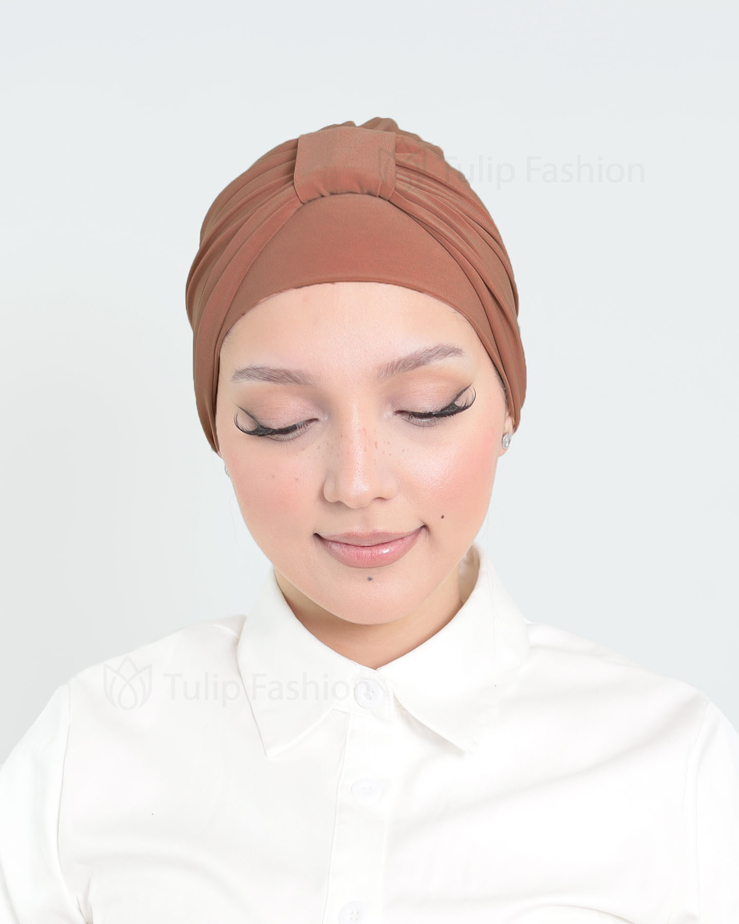 Turban - Lavender - Karamell Brun