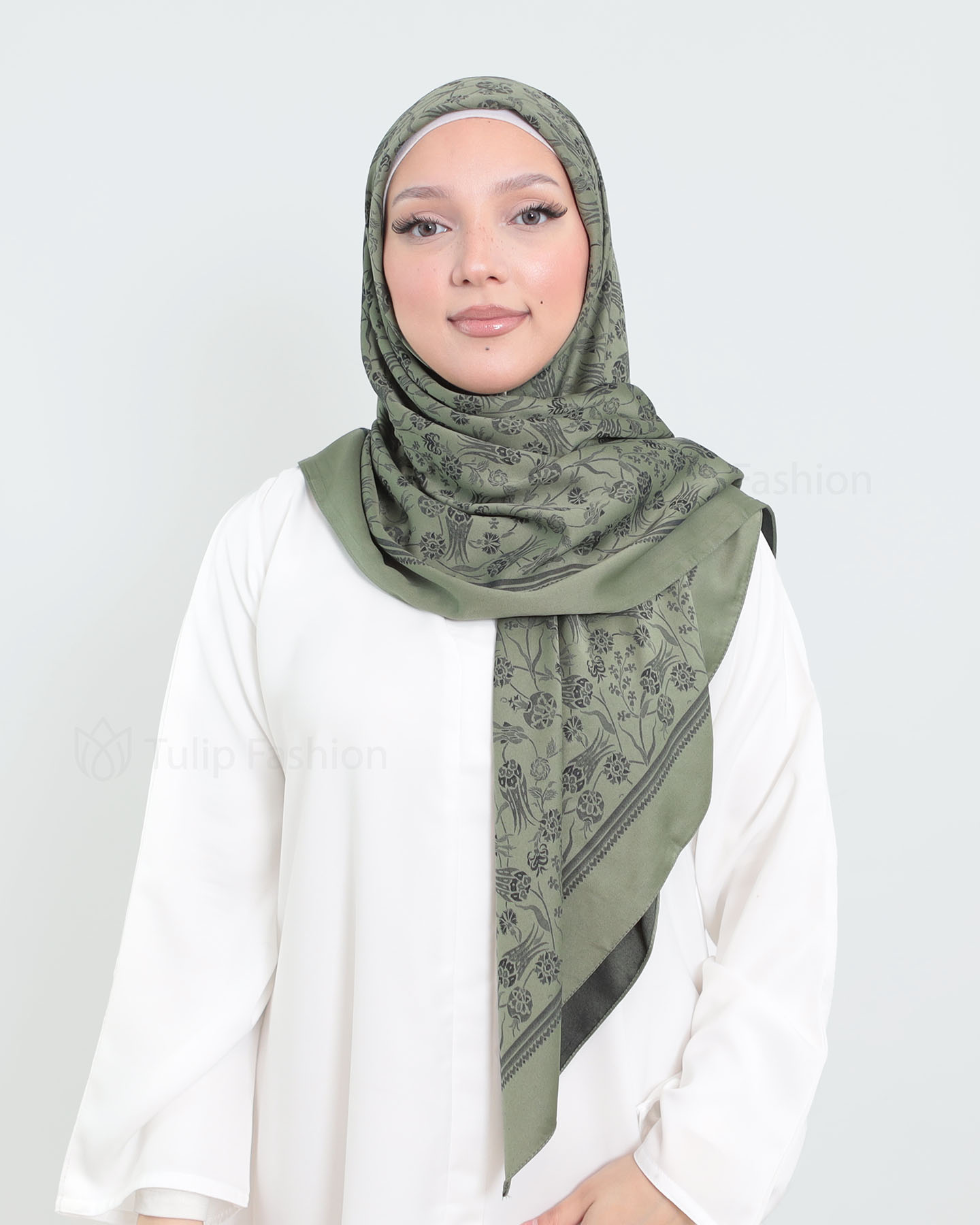 Hijab - Square Viskon 120 cm - Grön