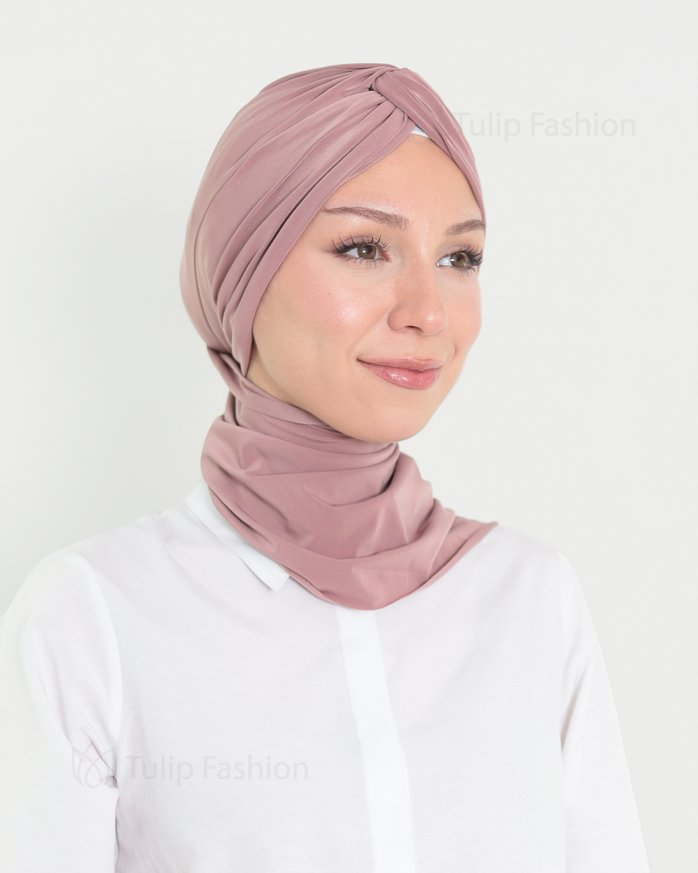 Turban med sjal - Sundus - Rosa
