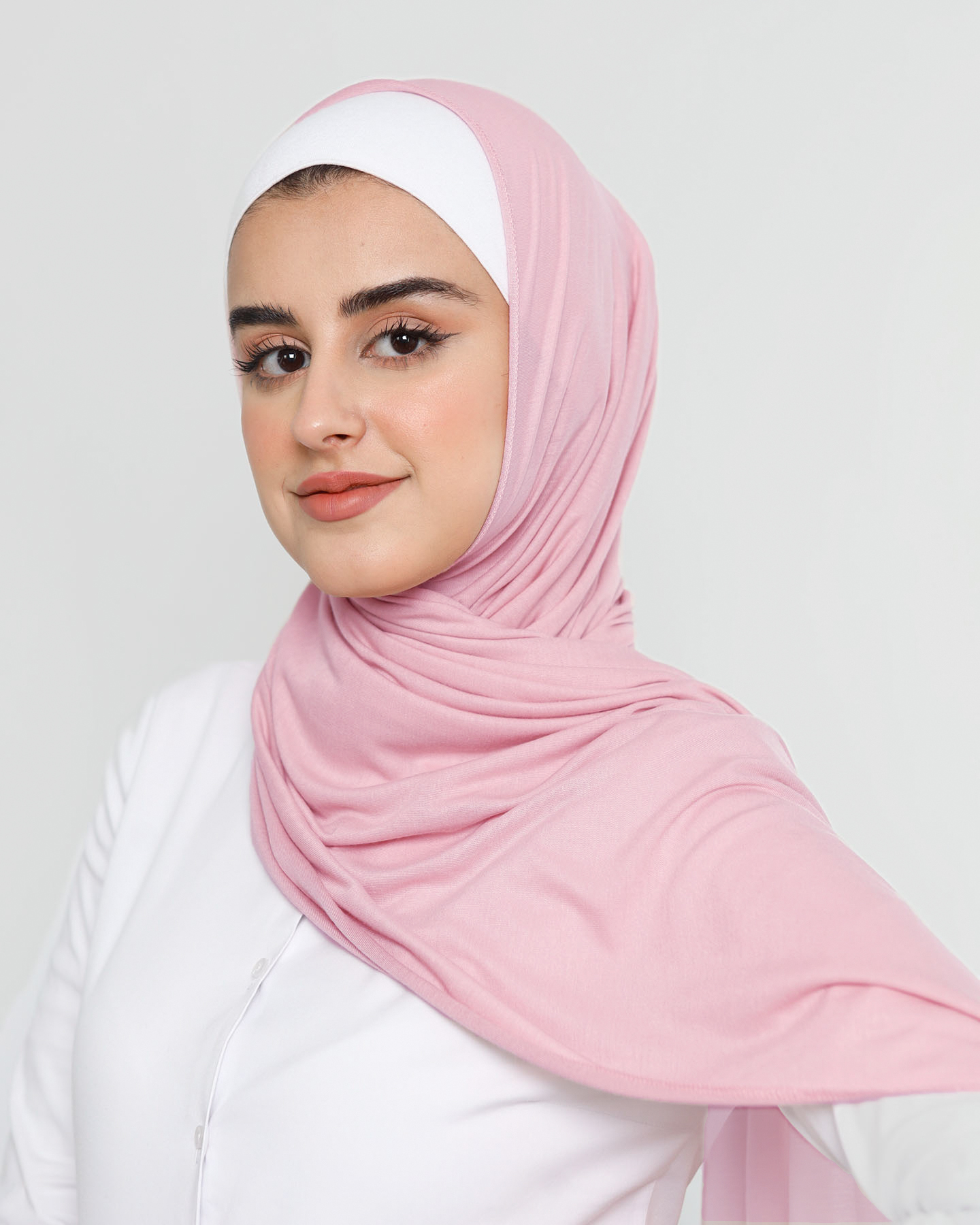 Hijab - Stretch Jersey - Rosa Sockervadd
