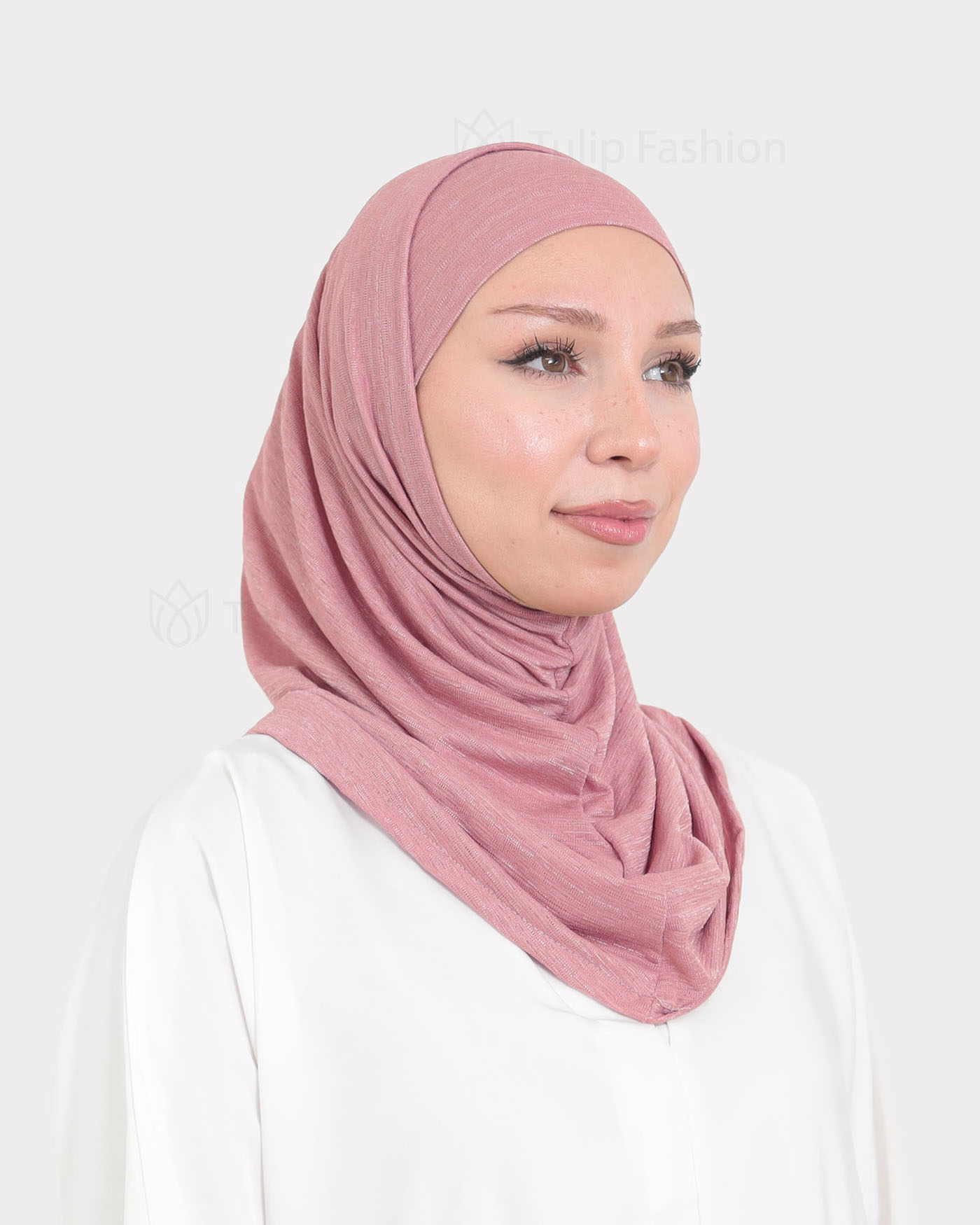 Hijab - Al Amira Lycra Metallic - Rosa