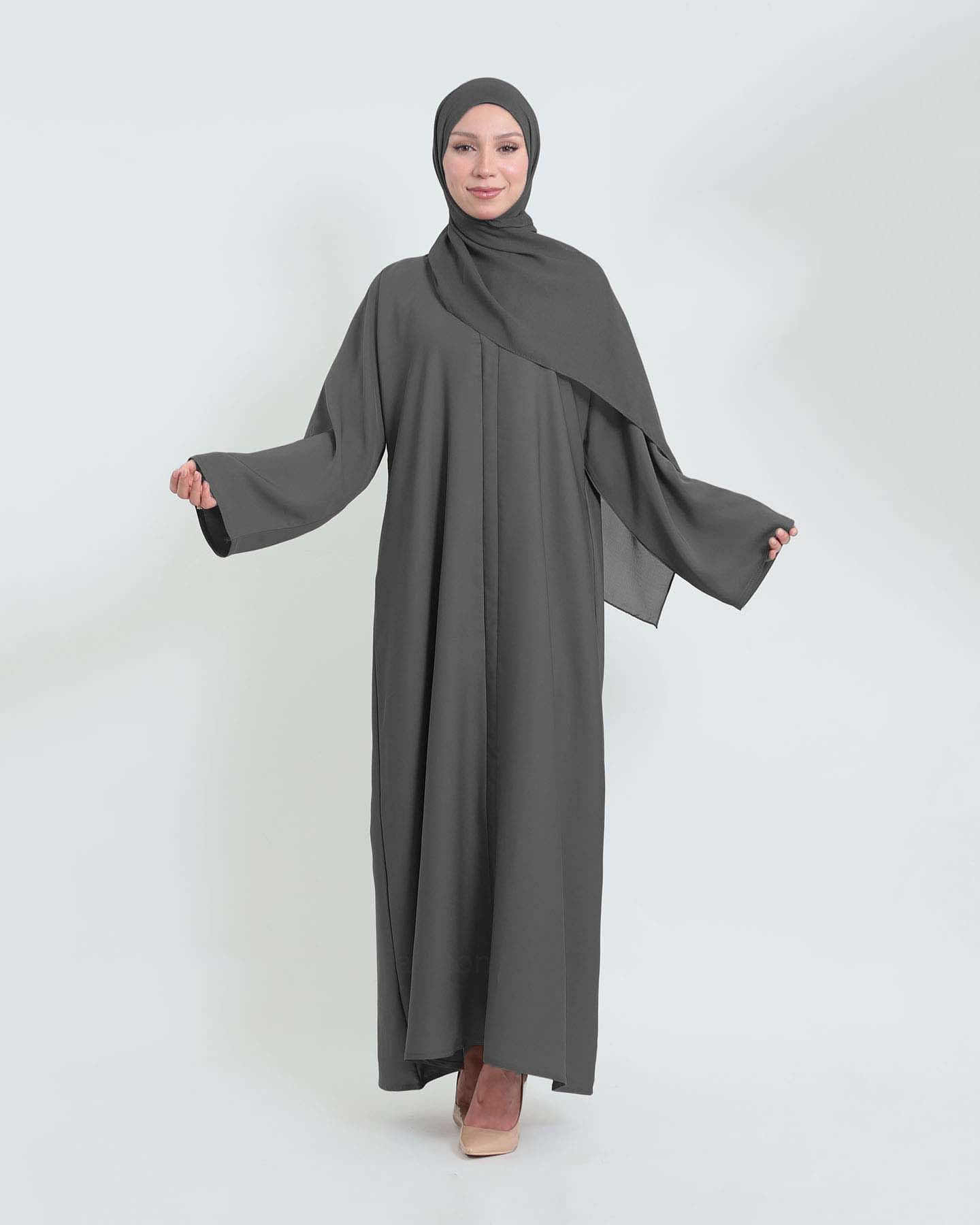 Abaya with matching Hijab - Gray