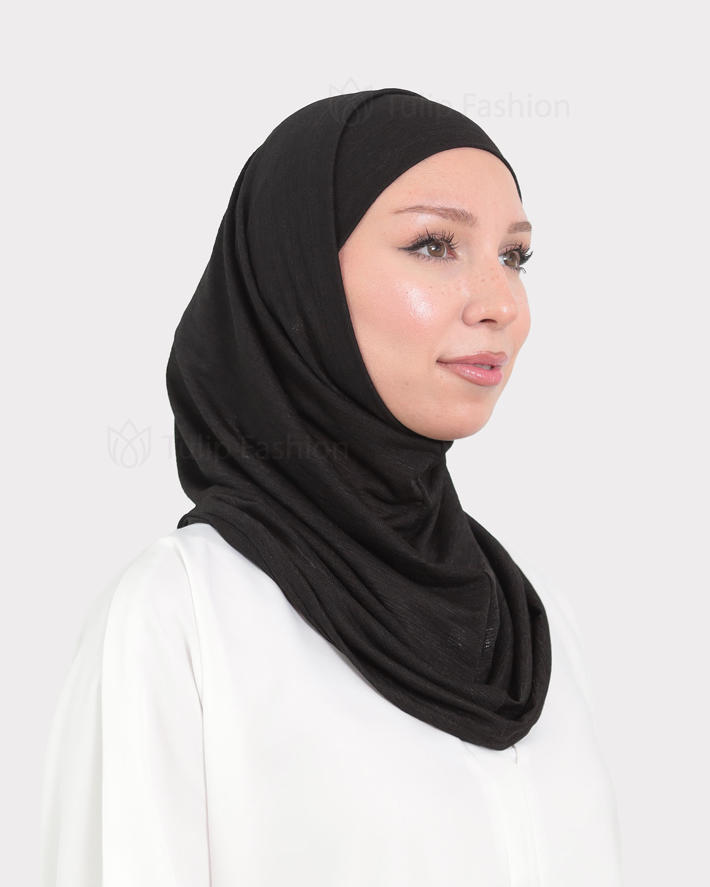 Hijab - Al Amira Lycra Metallic - Svart
