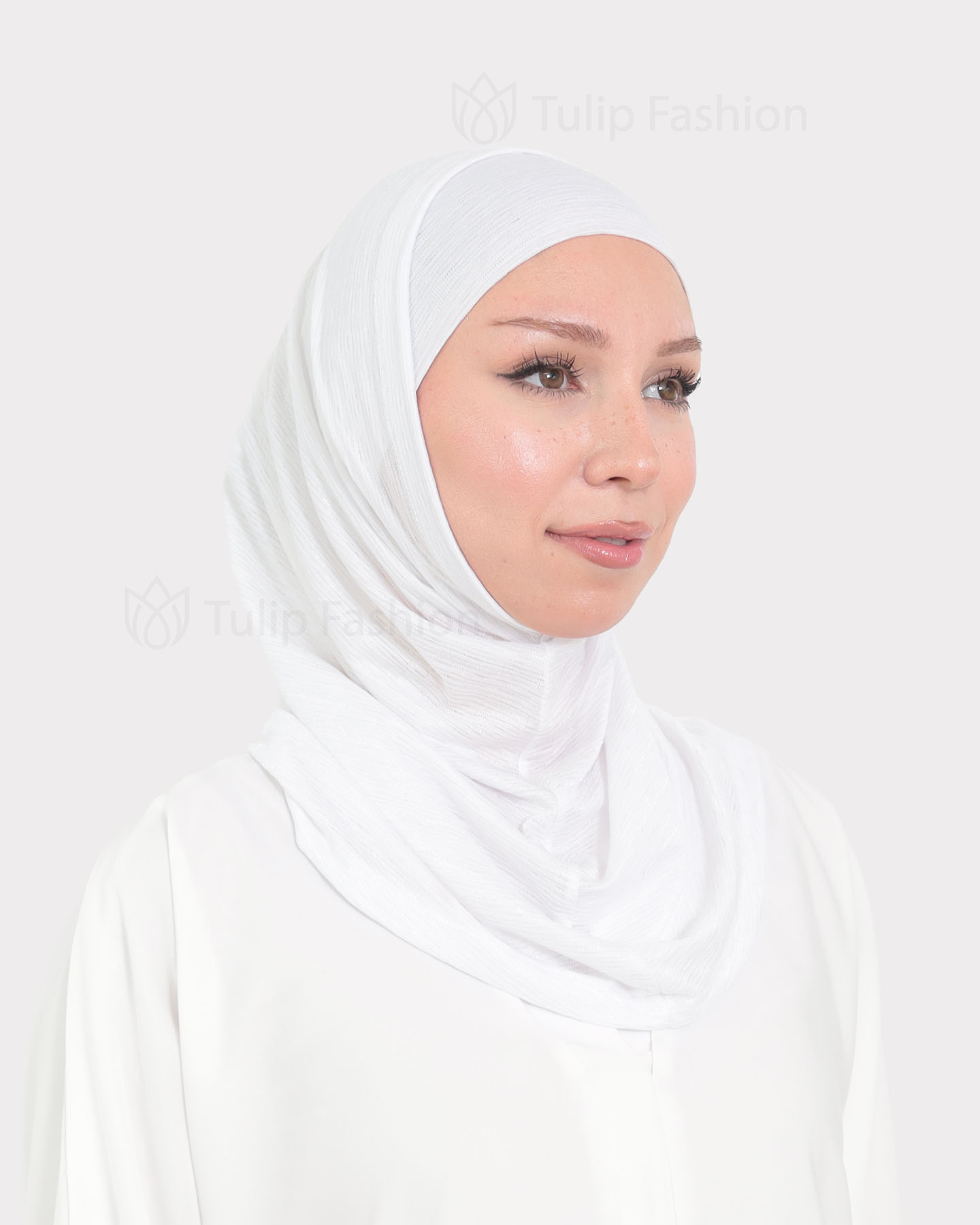 Hijab - Al Amira Lycra Metallic - Vit