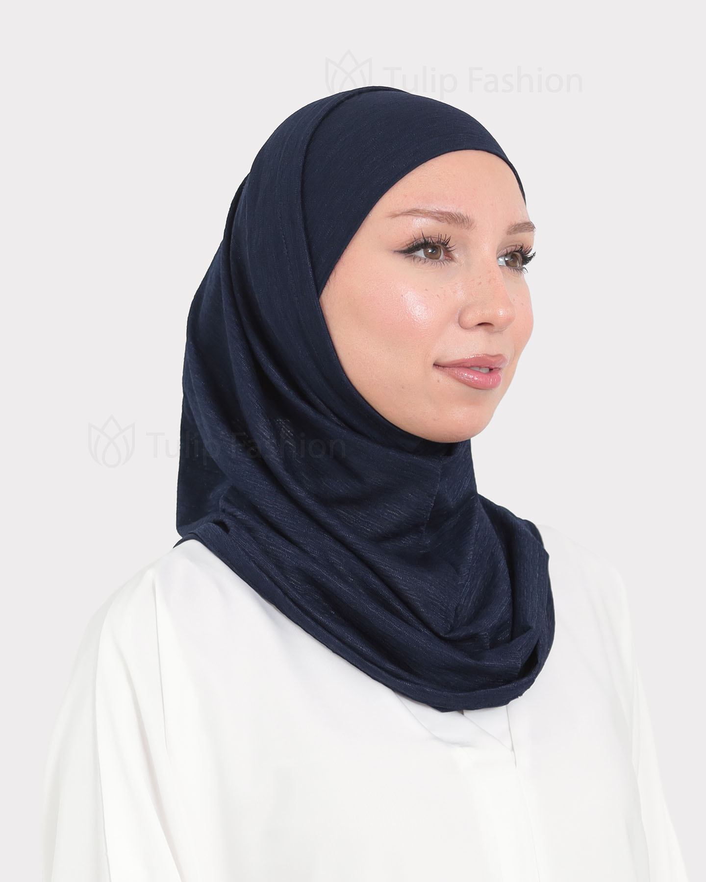 Hijab - Al Amira Lycra Metallic - Midnattsblå