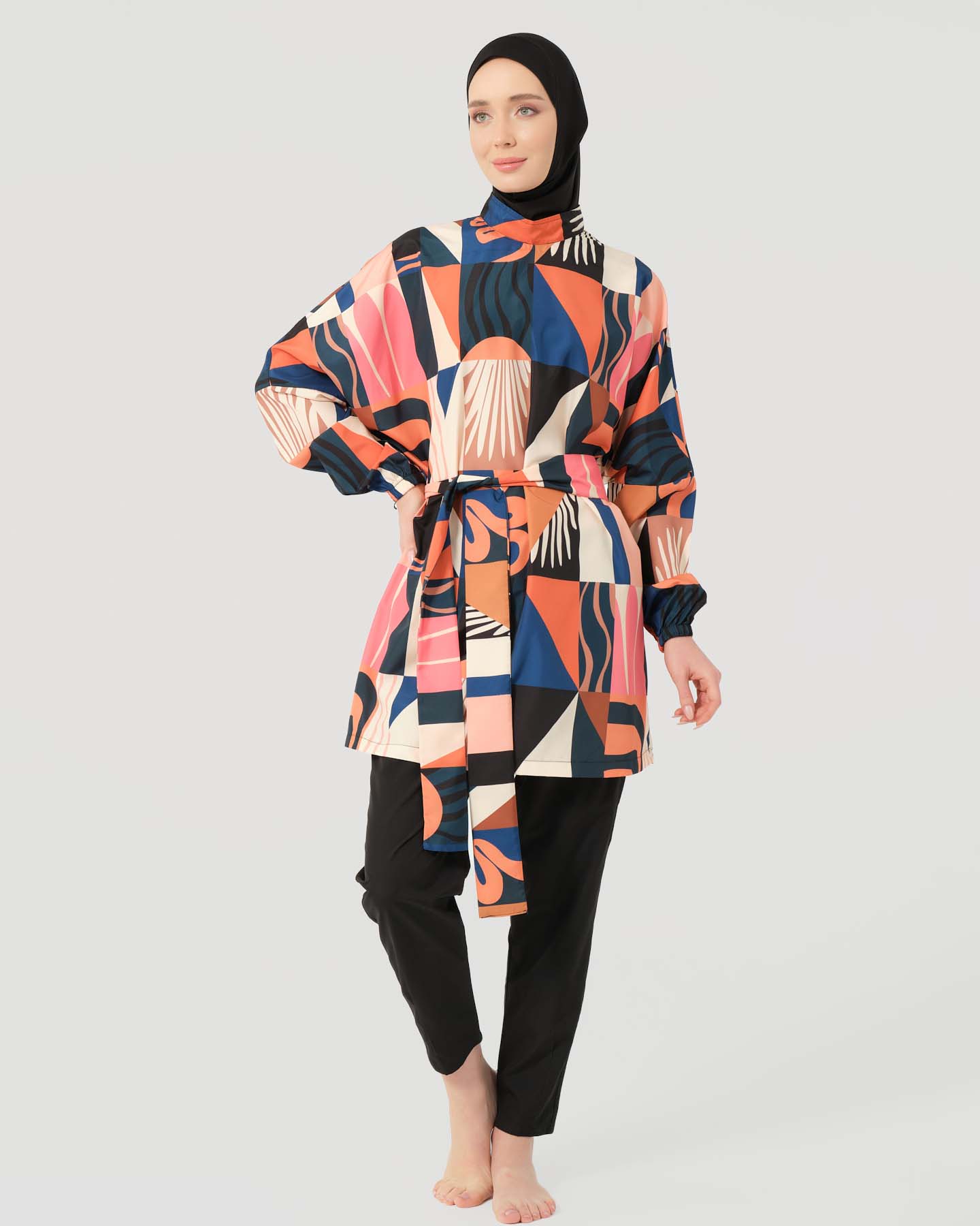 Muslimsk baddräkt med hijab - Orange