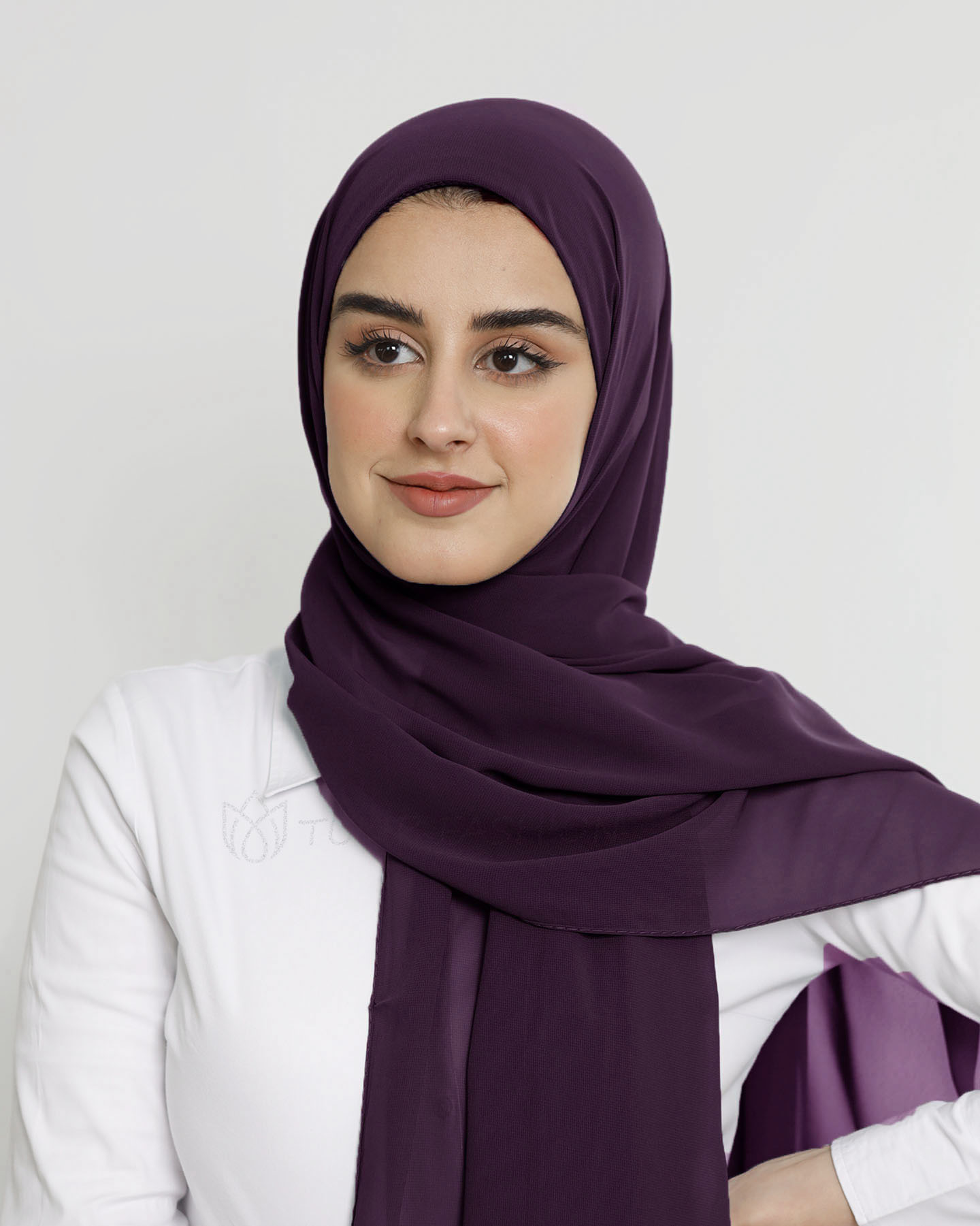 Hijab - Instant Chiffon Med Cap - Lila Jam