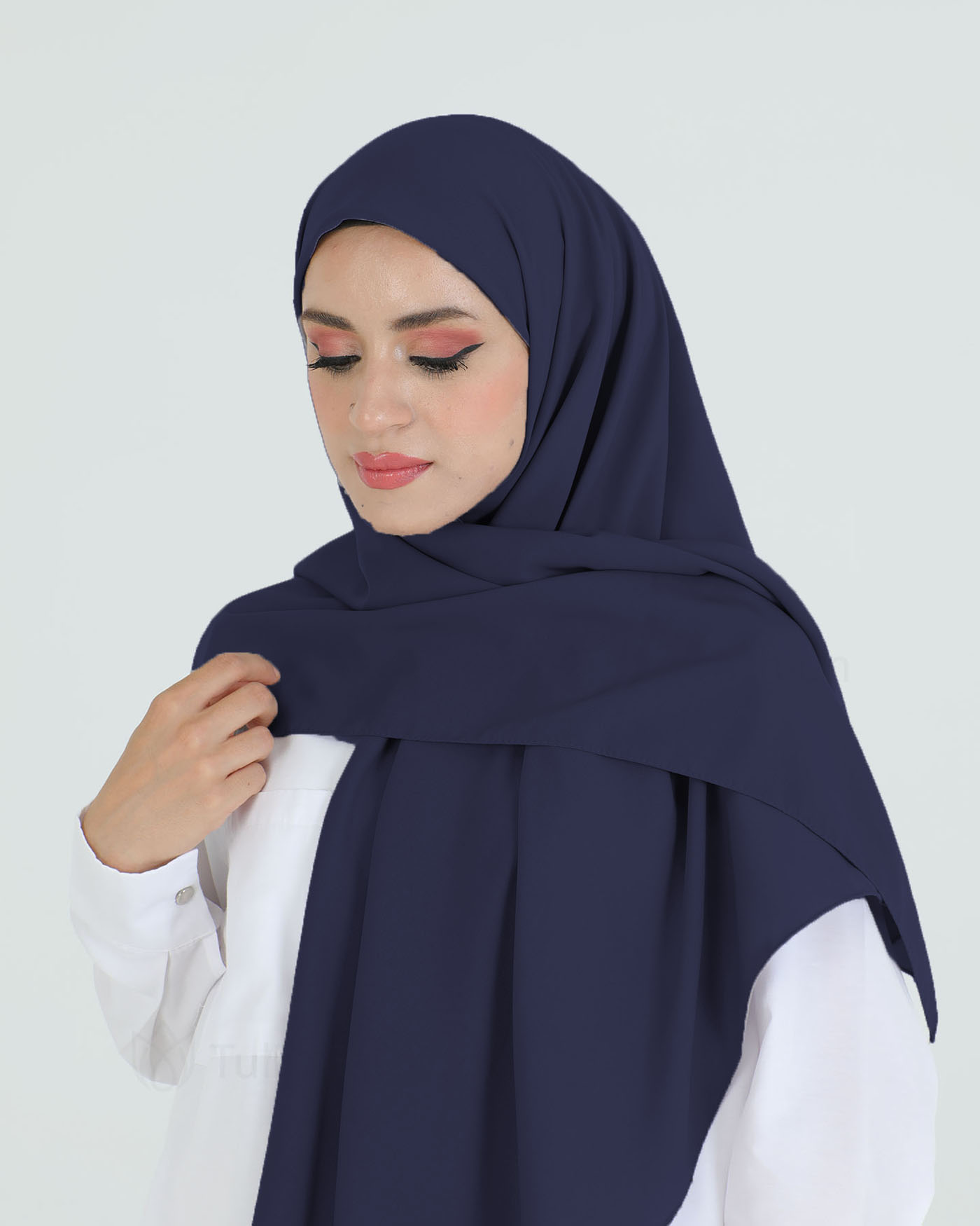 Hijab - Square Medina Lyx Chiffon 120 cm - Midnattsblå