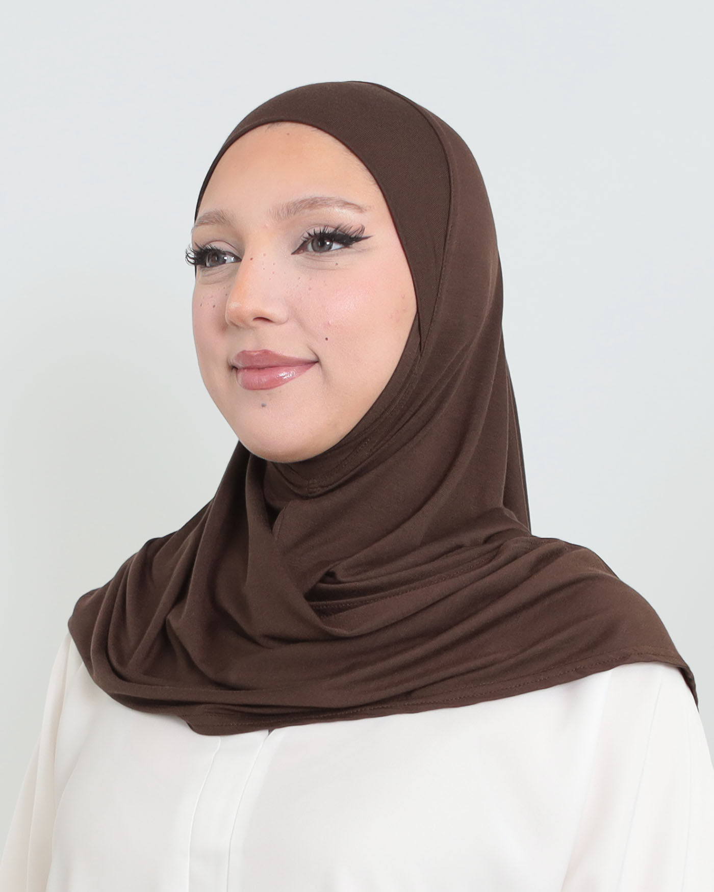 Hijab - Instant Square Jersey - Mörkbrun