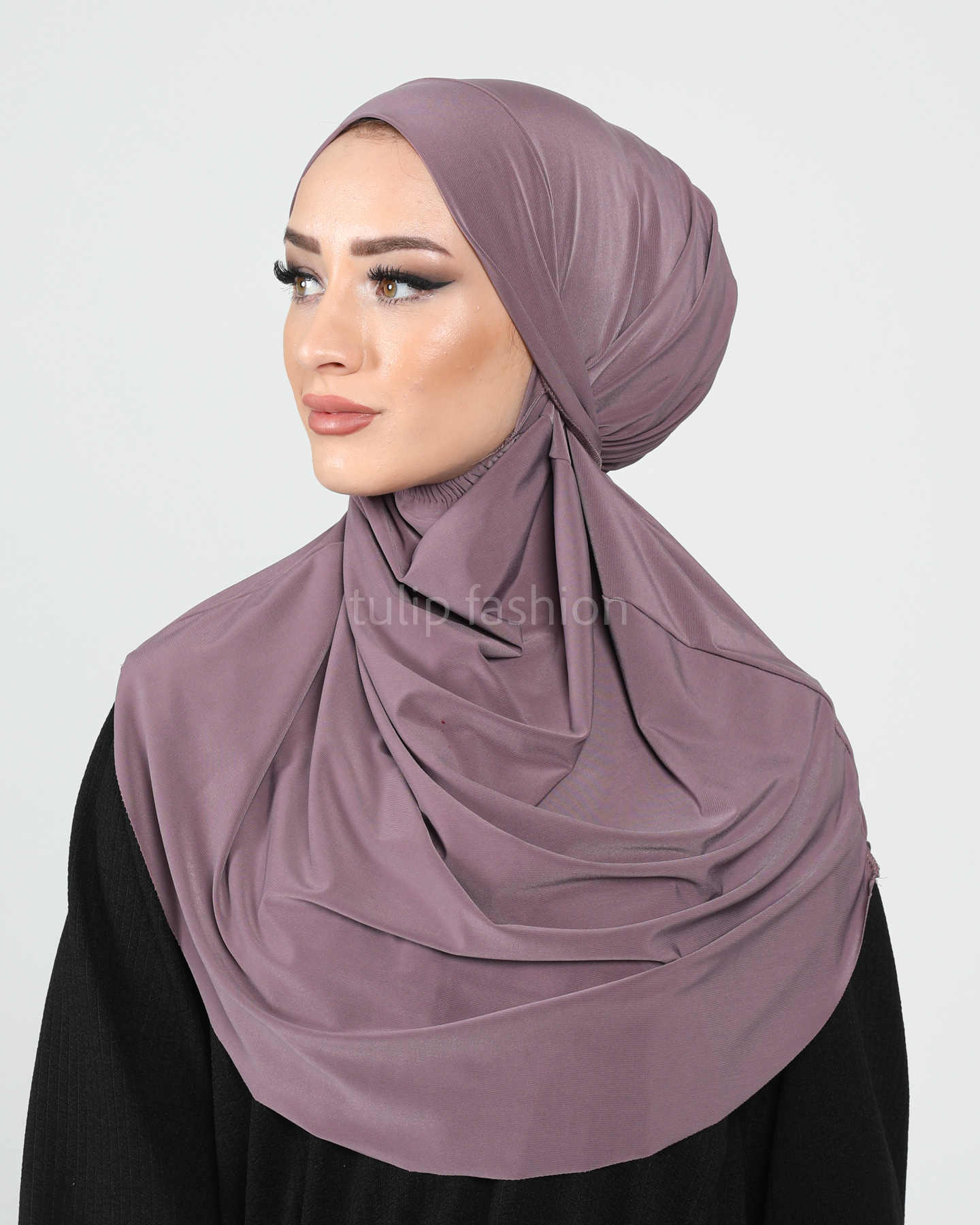 Hijab - Instant lycra med band - Lila