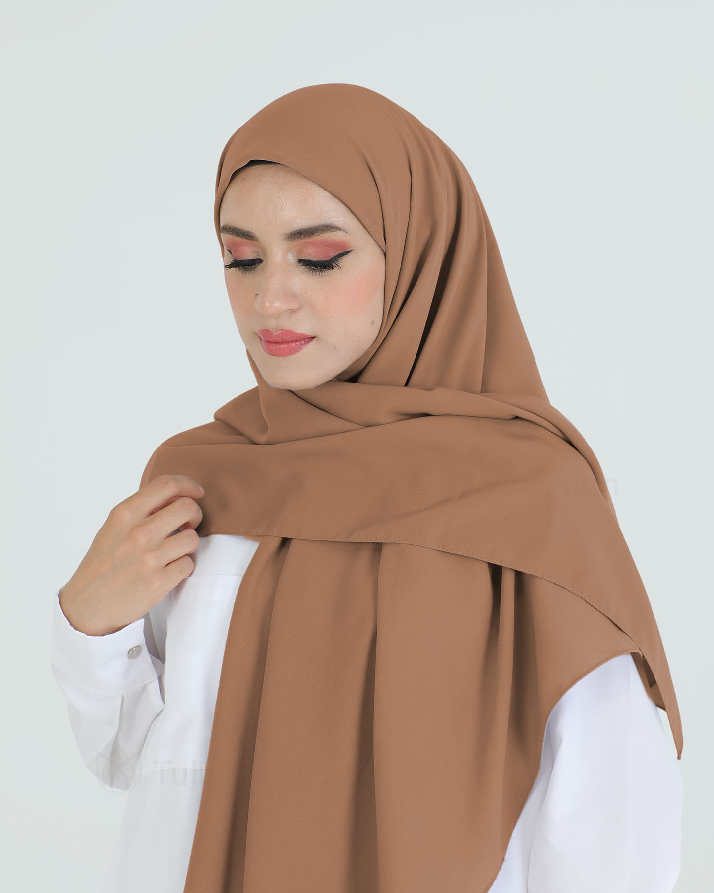 Hijab - Square Medina Lyx Chiffon 120 cm - Kakao Brun