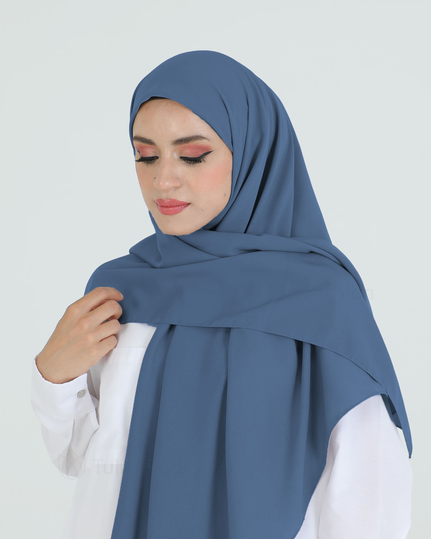 Hijab - Square Medina Lyx Chiffon 120 cm - Royal Blå