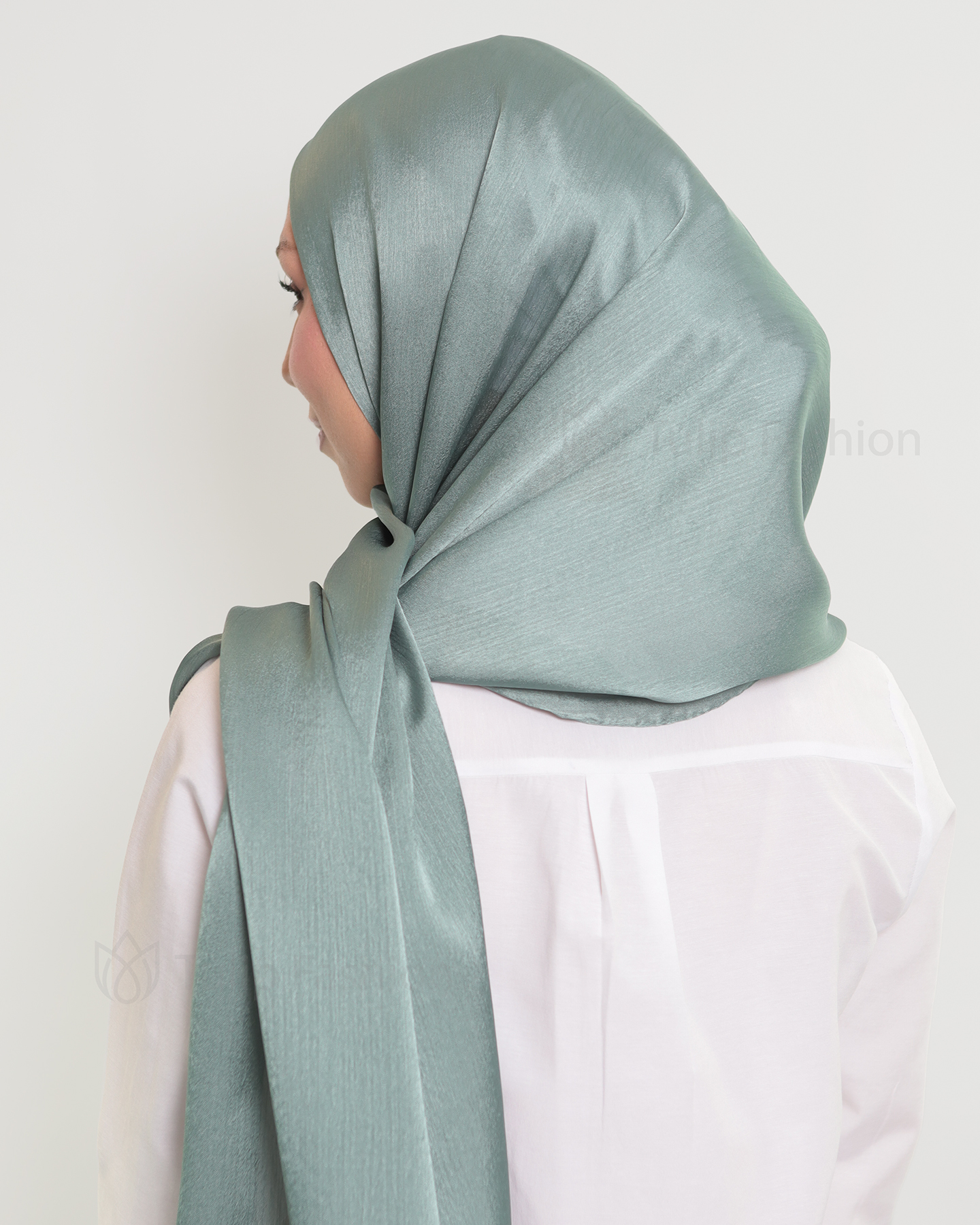 Hijab - Metallic Satin - Grön