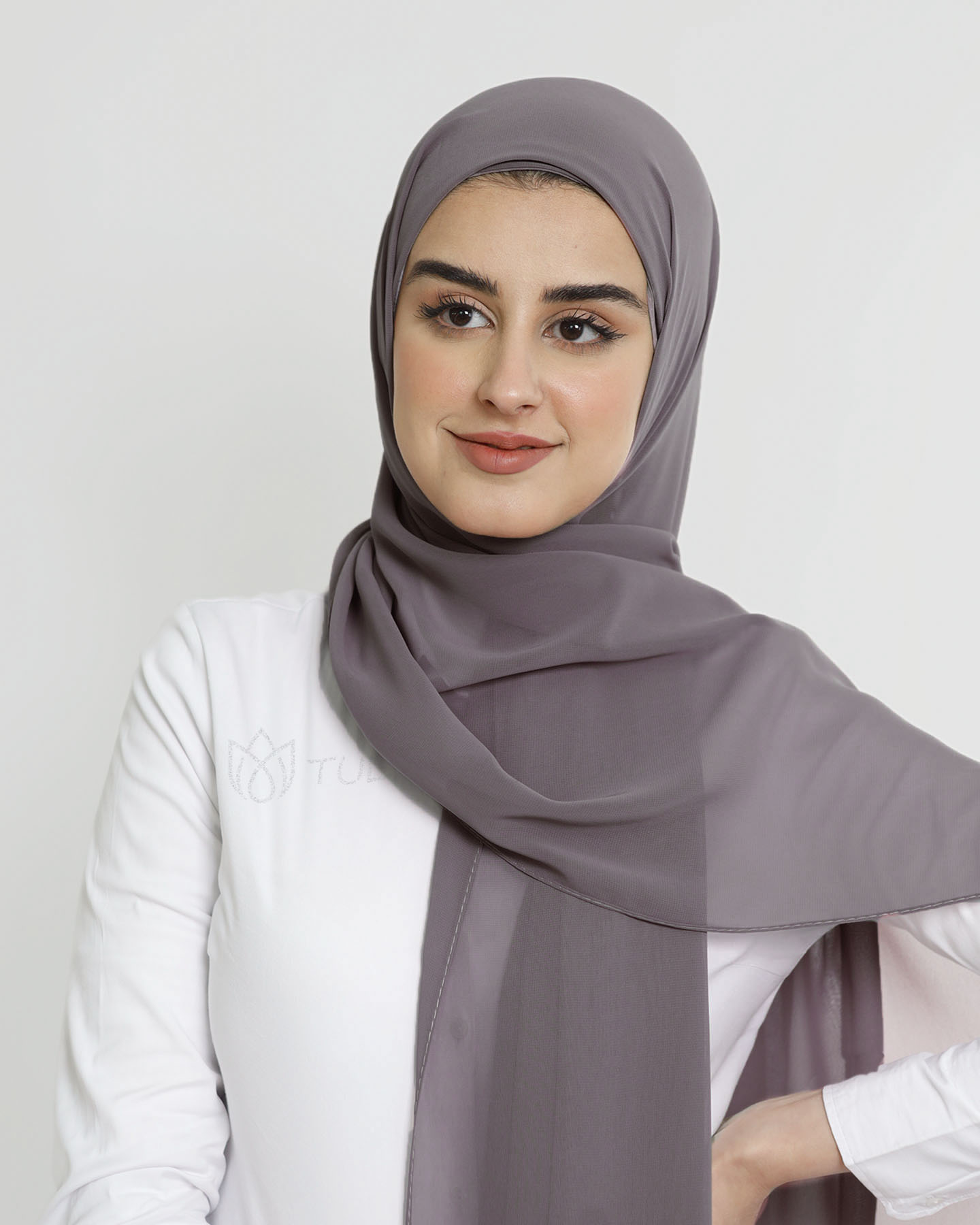 Hijab - Instant Chiffon Med Cap - Mörk Mauve