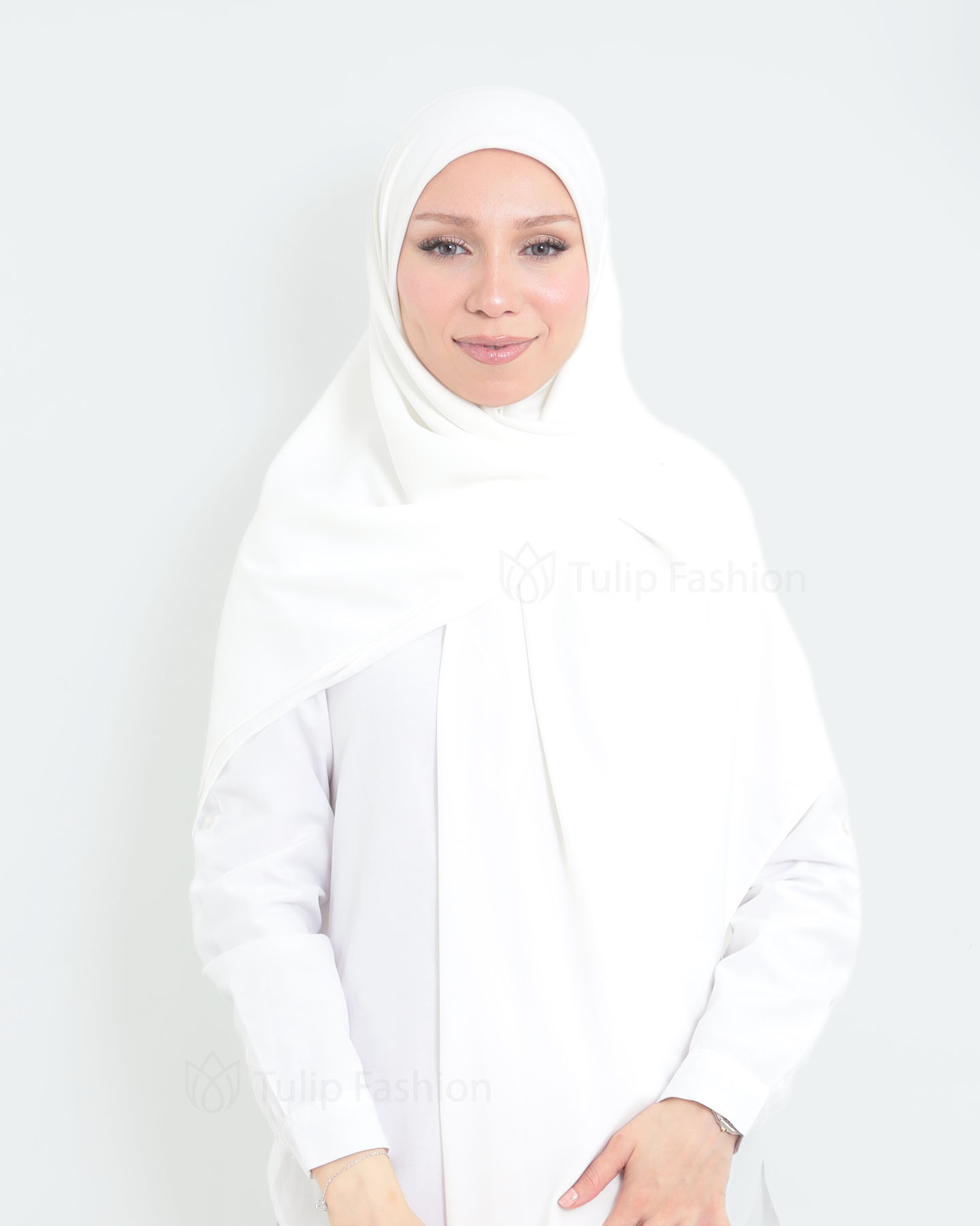 Hijab - Maxi Square Medina Chiffon - Vit