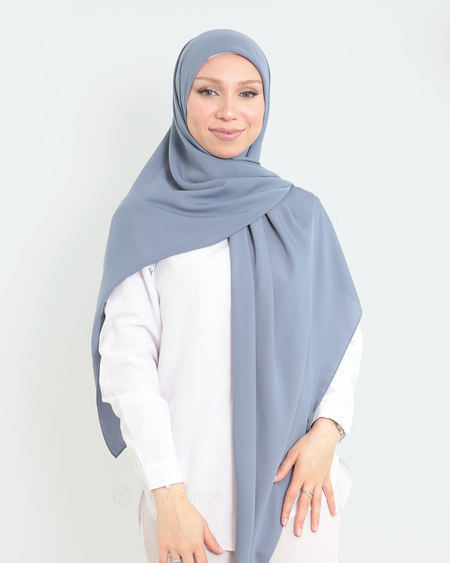 Hijab - Maxi Square Medina Chiffon - Grå