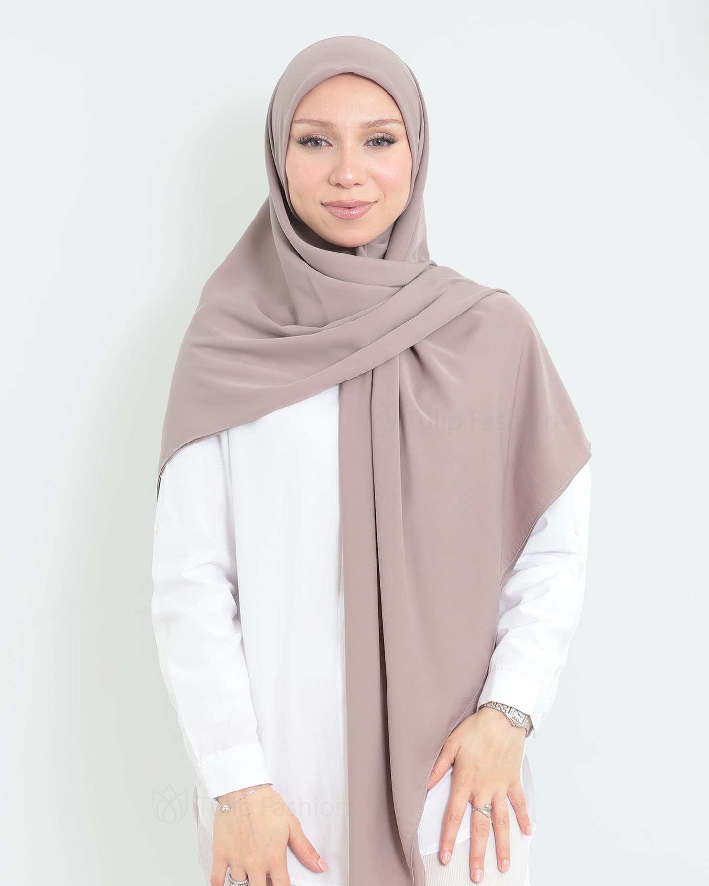 Hijab - Maxi Square Medina Chiffon - Taupe