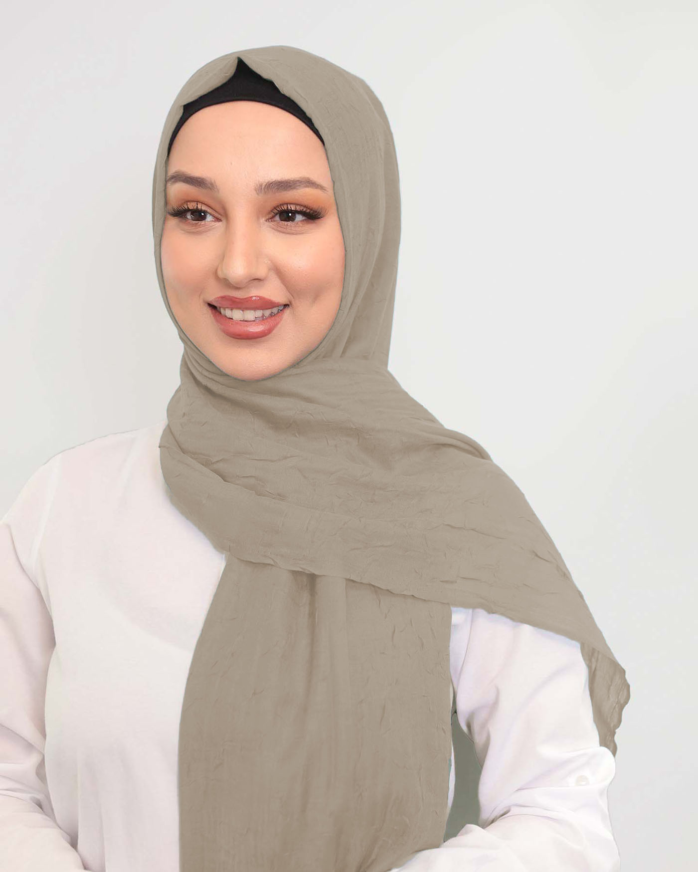 Hijab - Crinkle Vävt - Brunt socker