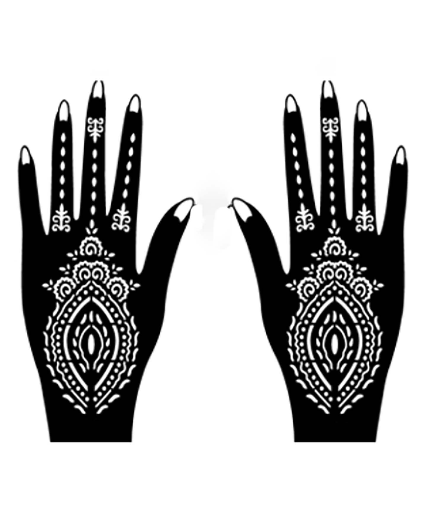 Hand henna templates sheet