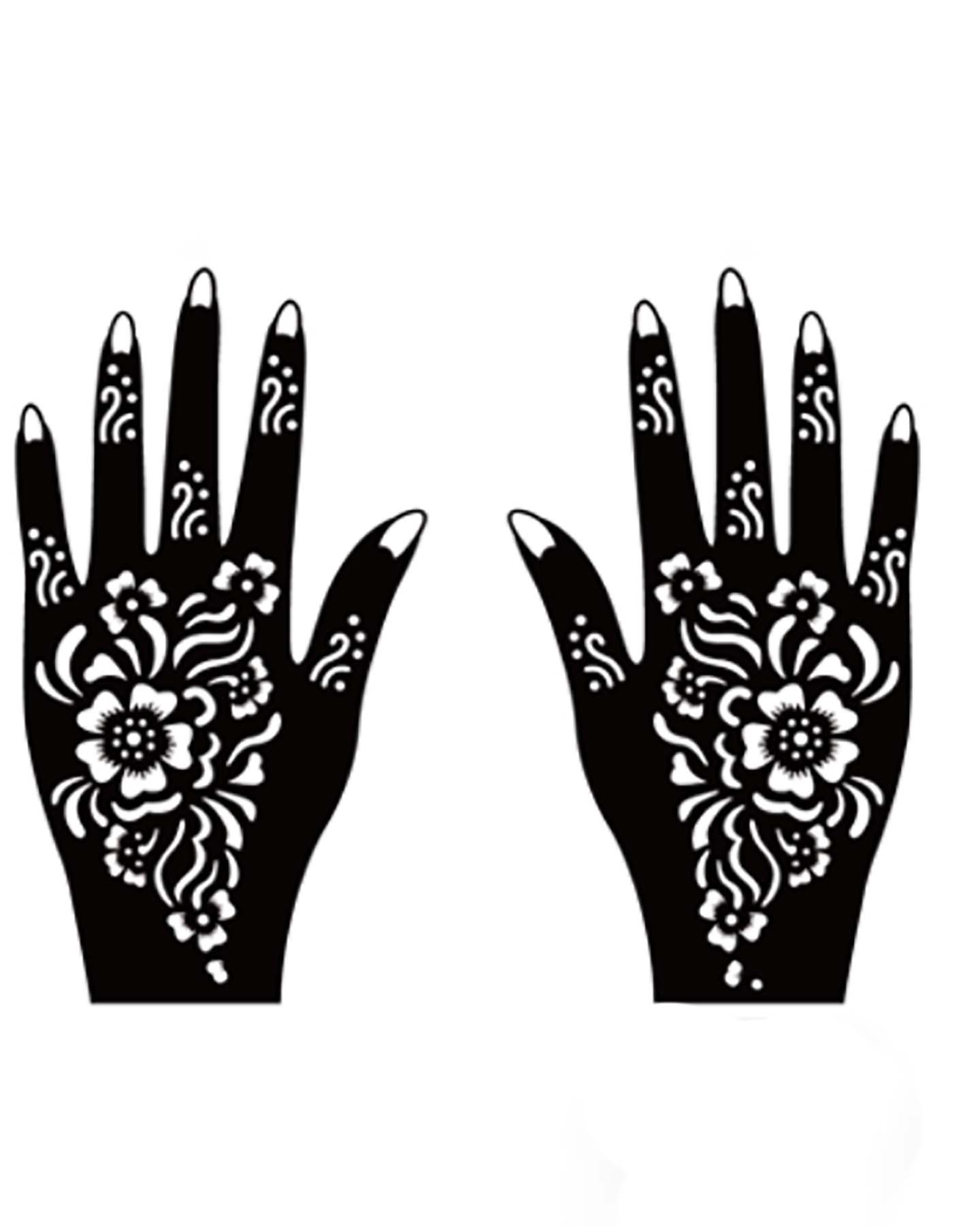 Hand henna templates sheet