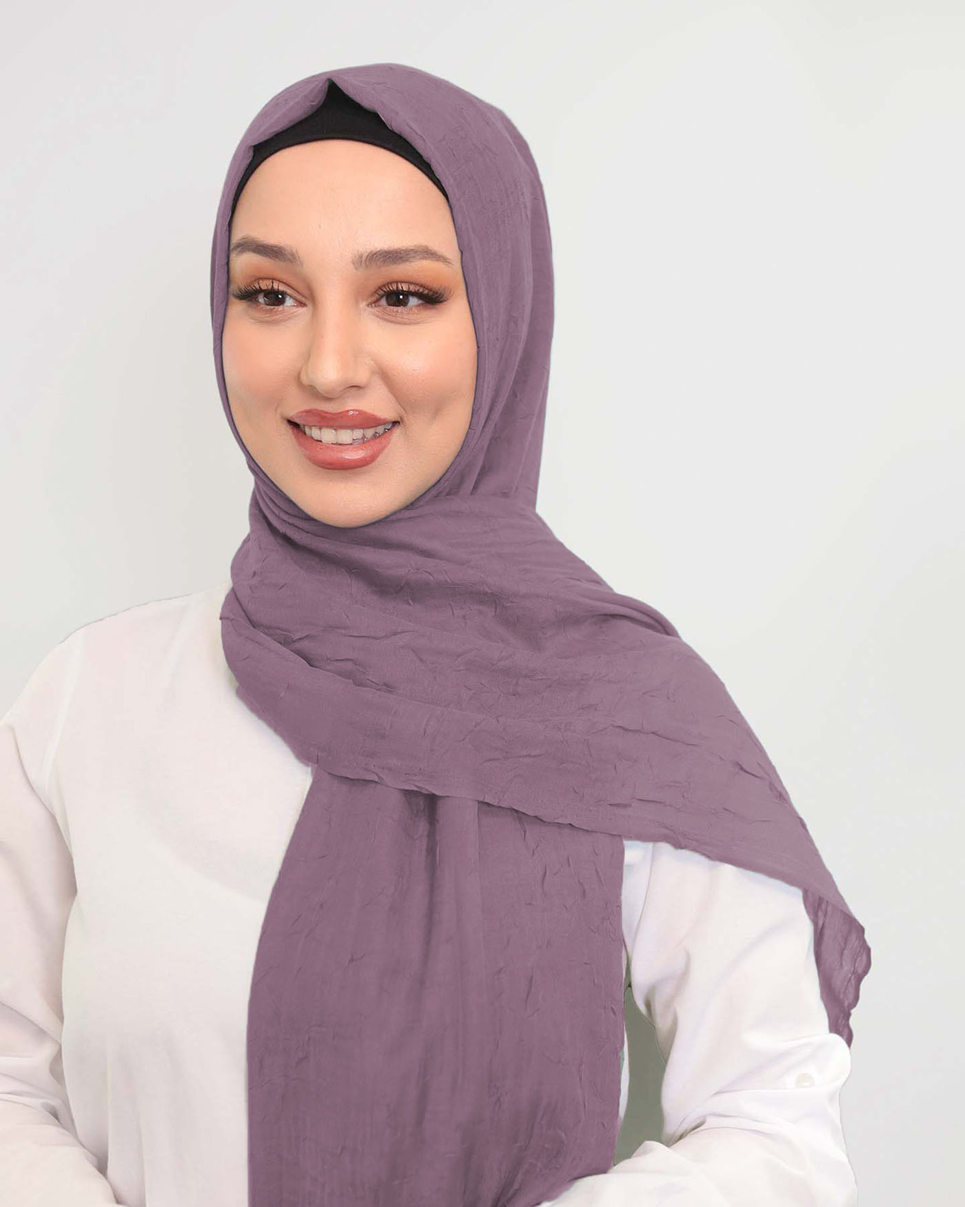 Hijab - Crinkle Vävt - Mauve