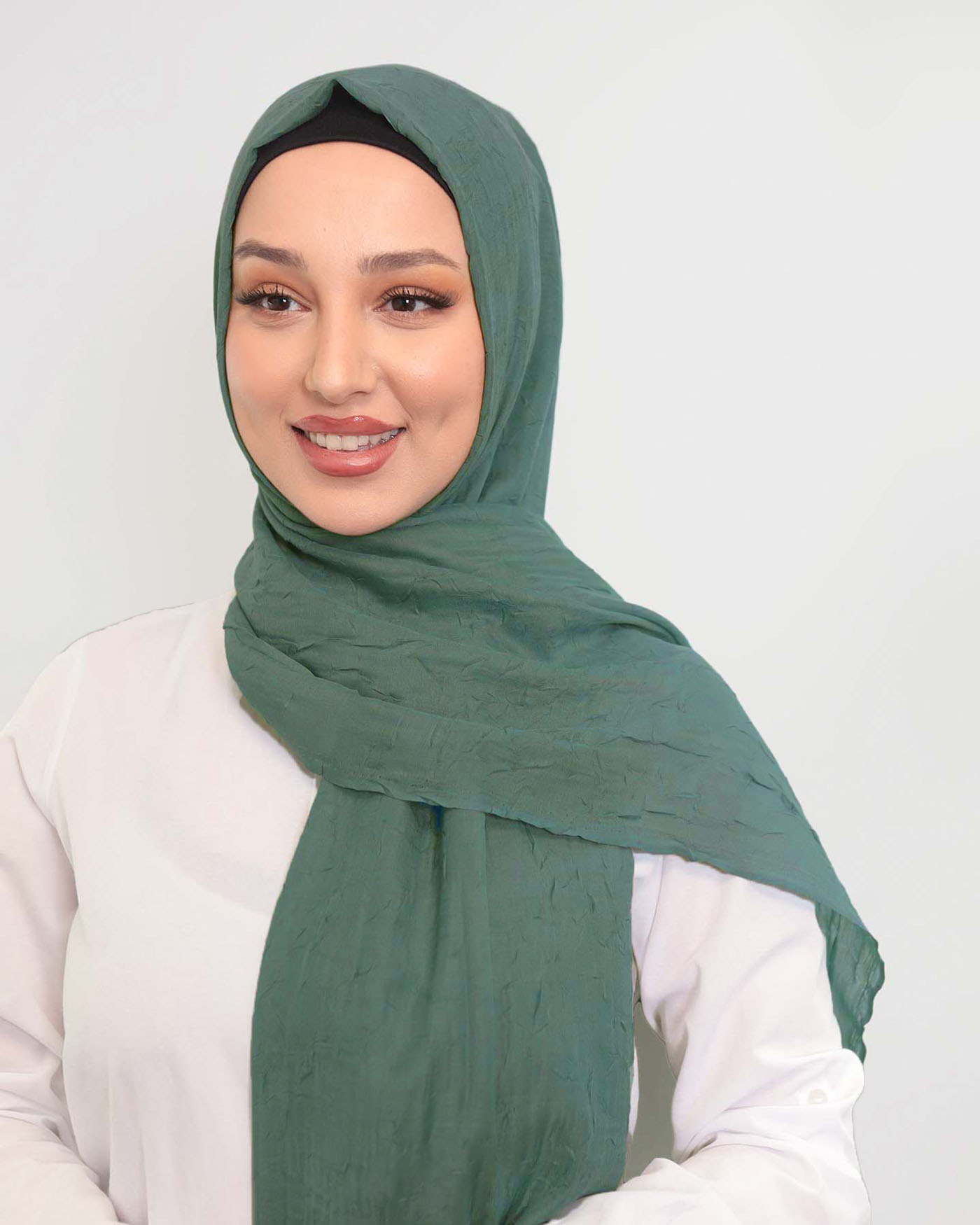 Hijab - Crinkle Vävt - Ljusgrön