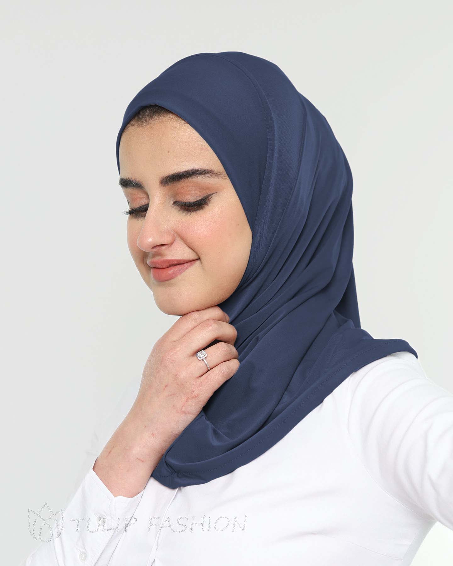 Hijab - Al Amira Lycra - En del - Royal Blå