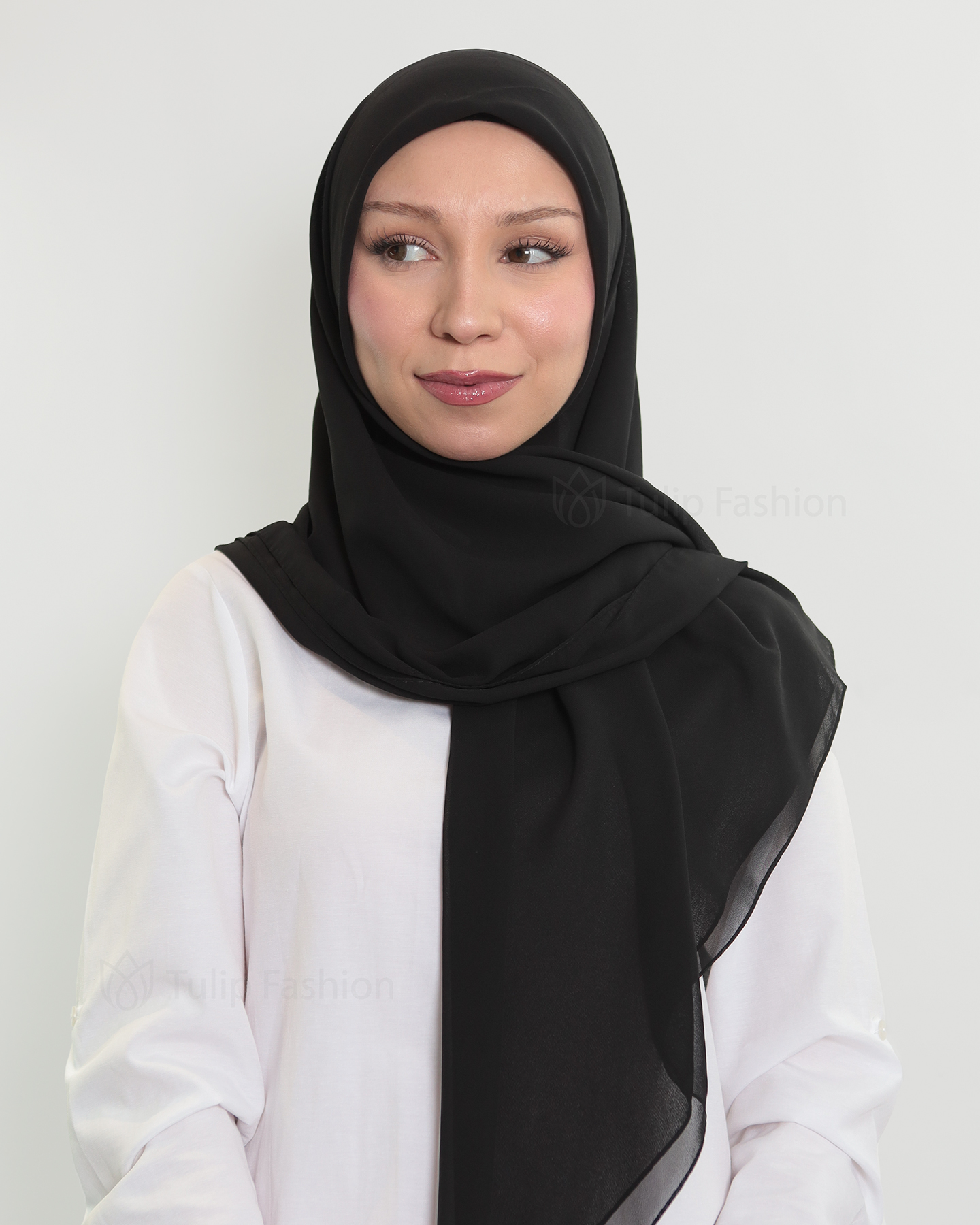 Hijab - Square Chiffon 120 cm - Svart