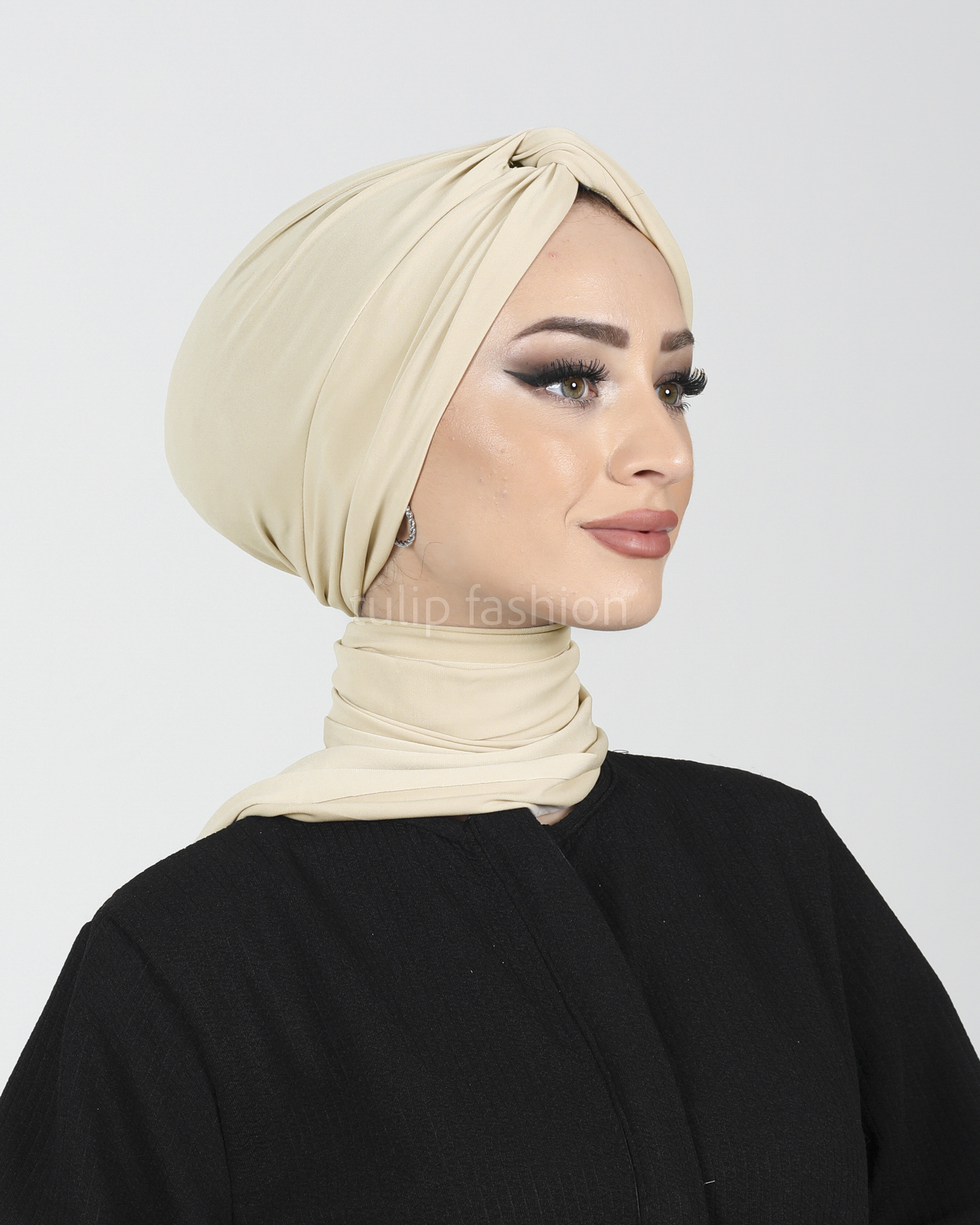Turban med sjal - Sundus - Kamel Beige
