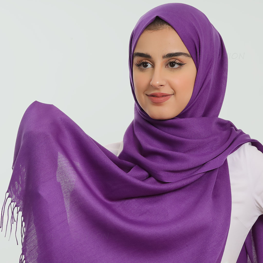 Hijab - Pashmina - Mörklila