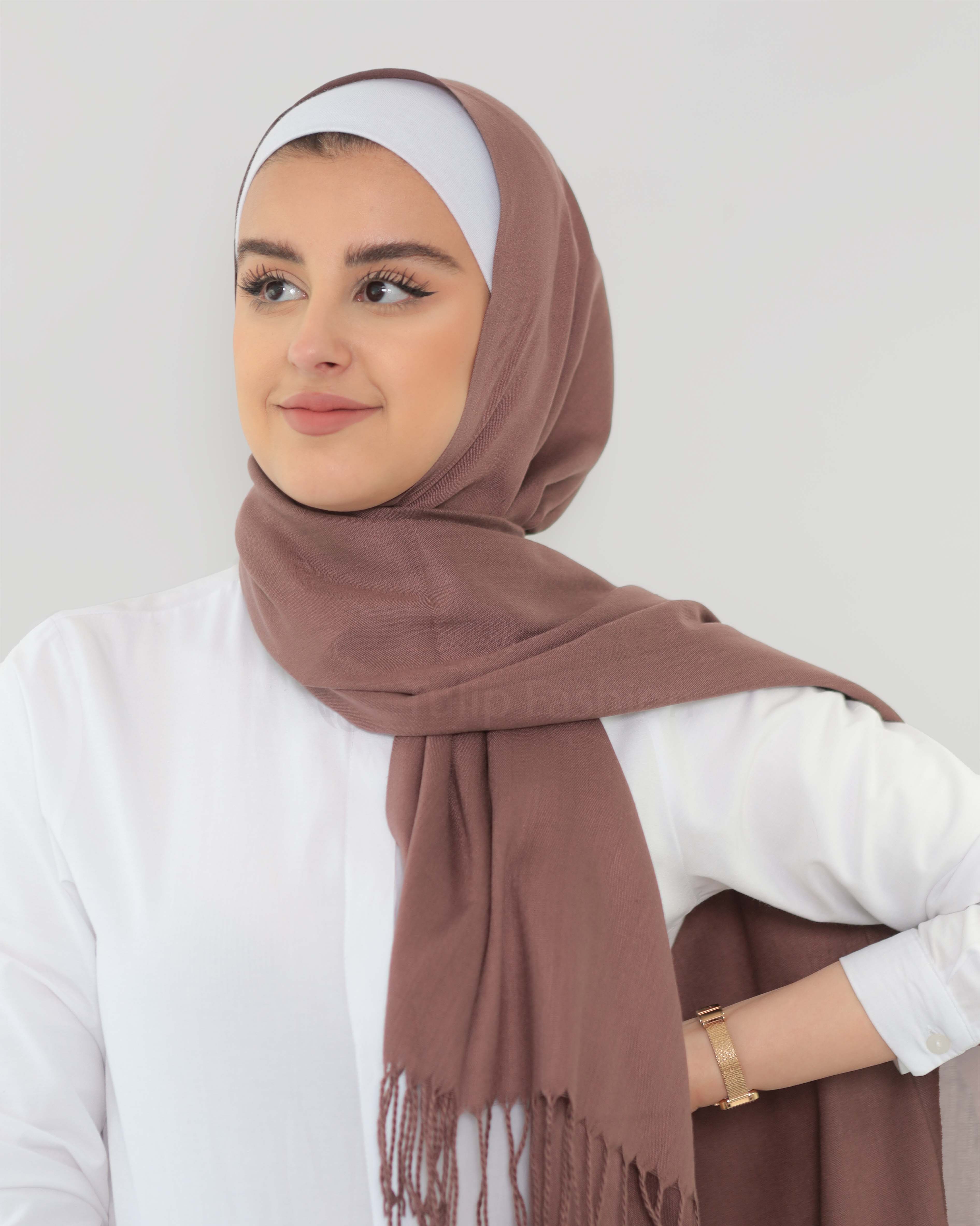 Hijab - Pashmina - Mörkbrun