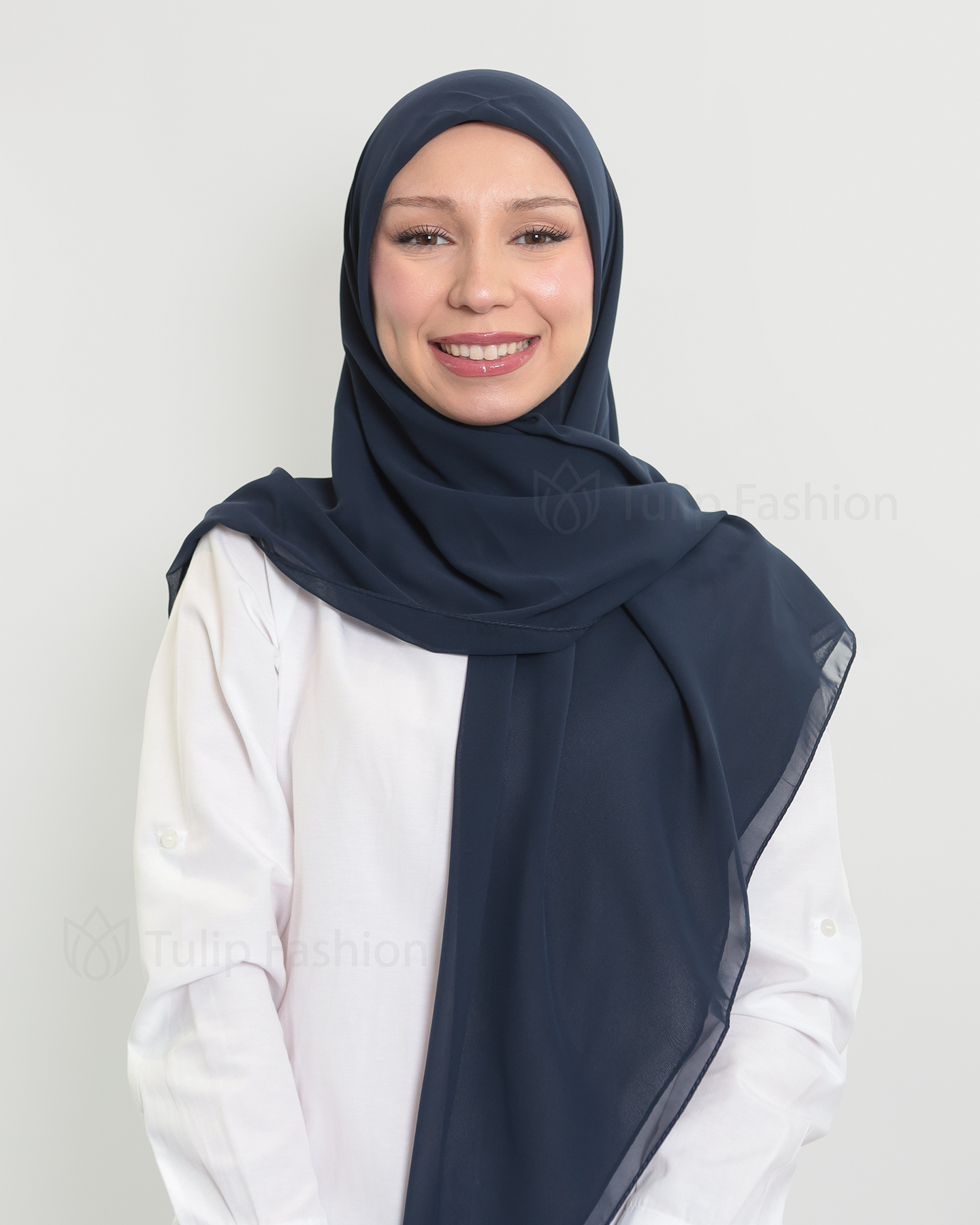Hijab - Square Chiffon 120 cm - Midnattsblå