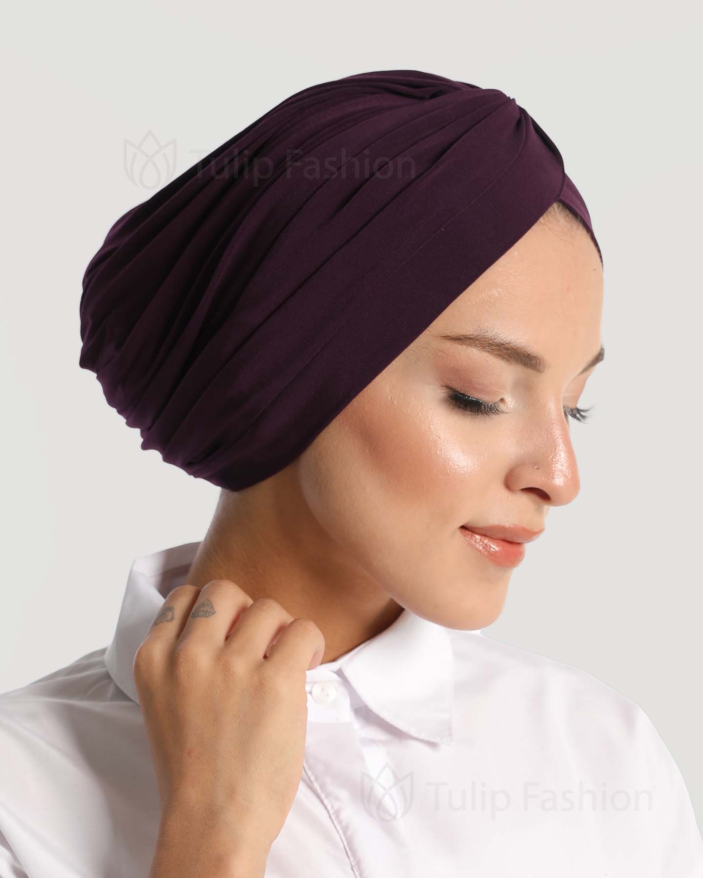 Turban - Leona - Mörklila