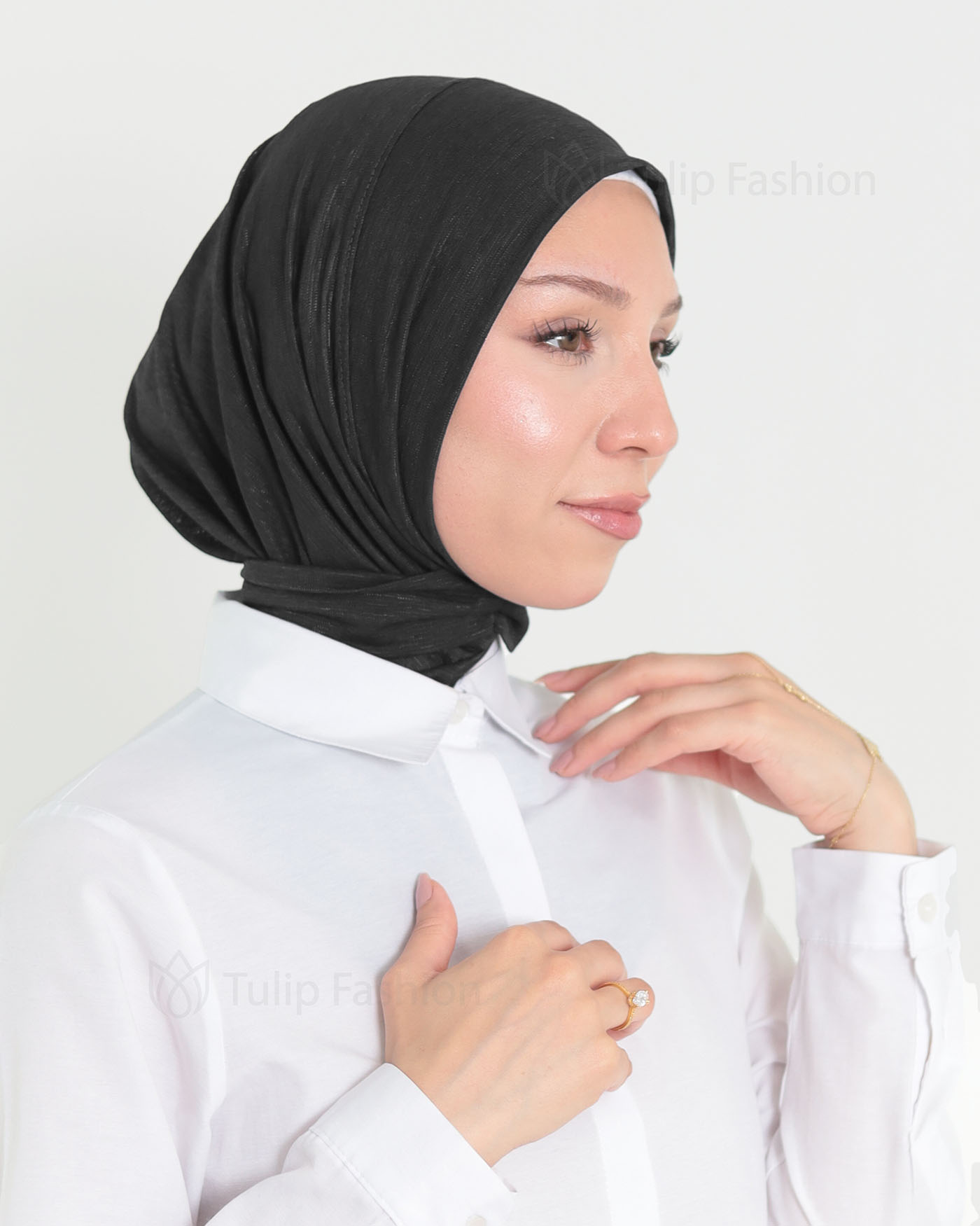 Hijab - Instant Lycra melerat - Svart